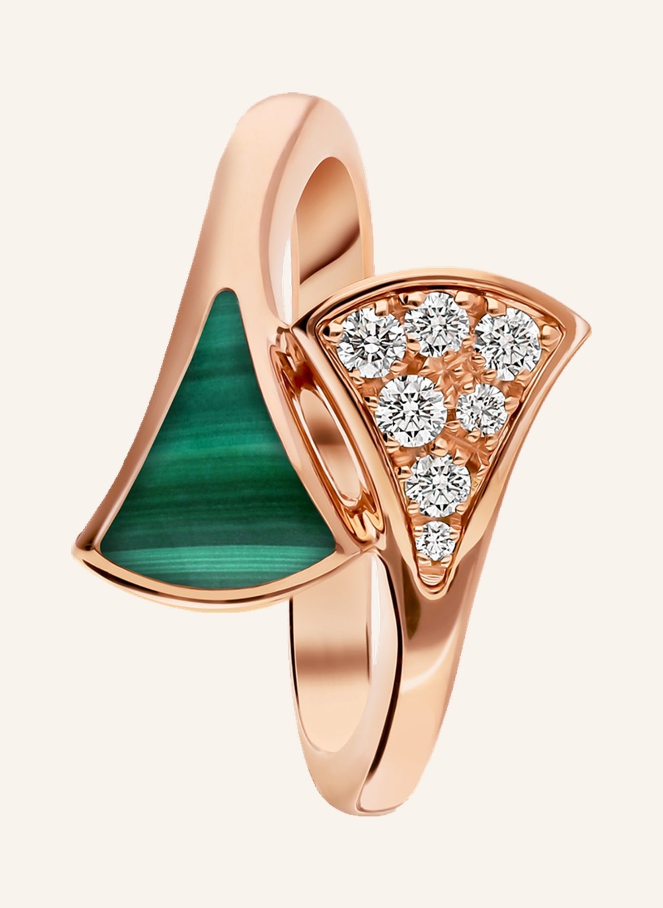 BVLGARI Ring DIVAS’DREAM aus 18 Karat Roségold, Diamanten und Malachit, Farbe: ROSÉGOLD/ GRÜN (Bild 2)