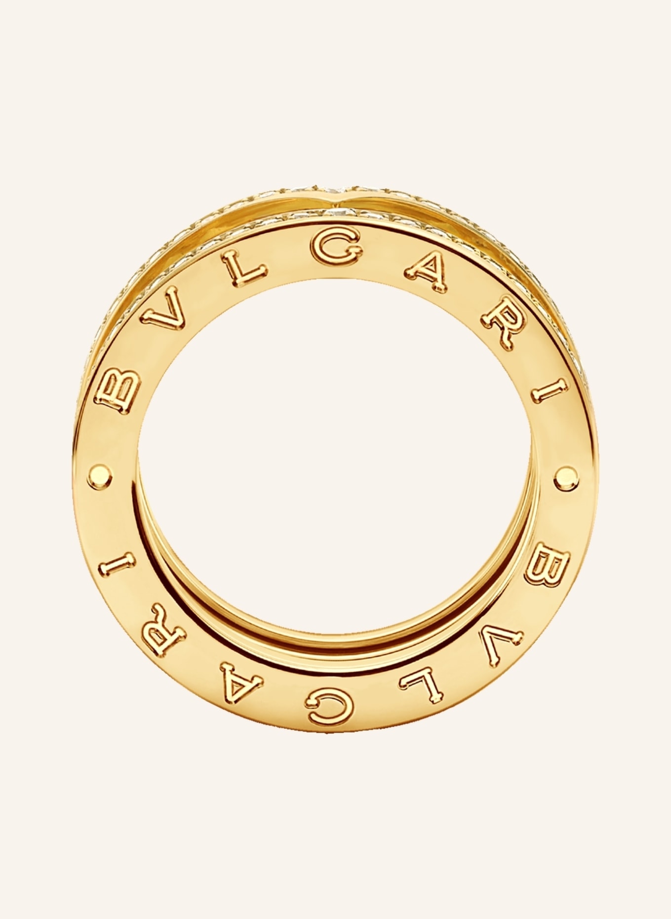 BVLGARI Ring B.ZERO1 ROCK aus 18 Karat Gelbgold mit Diamanten-Pavé, Farbe: GOLD (Bild 2)