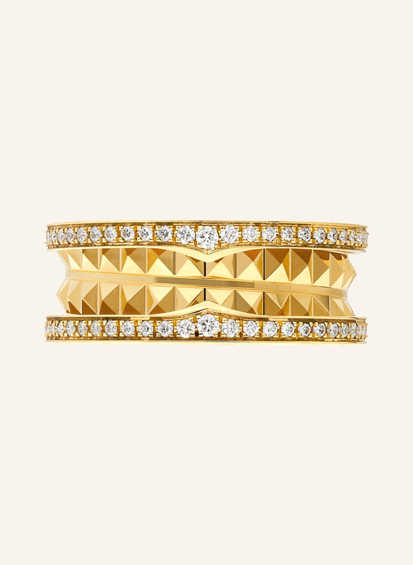 BVLGARI Ring B.ZERO1 ROCK aus 18 Karat Gelbgold mit Diamanten-Pavé, Farbe: GOLD (Bild 3)