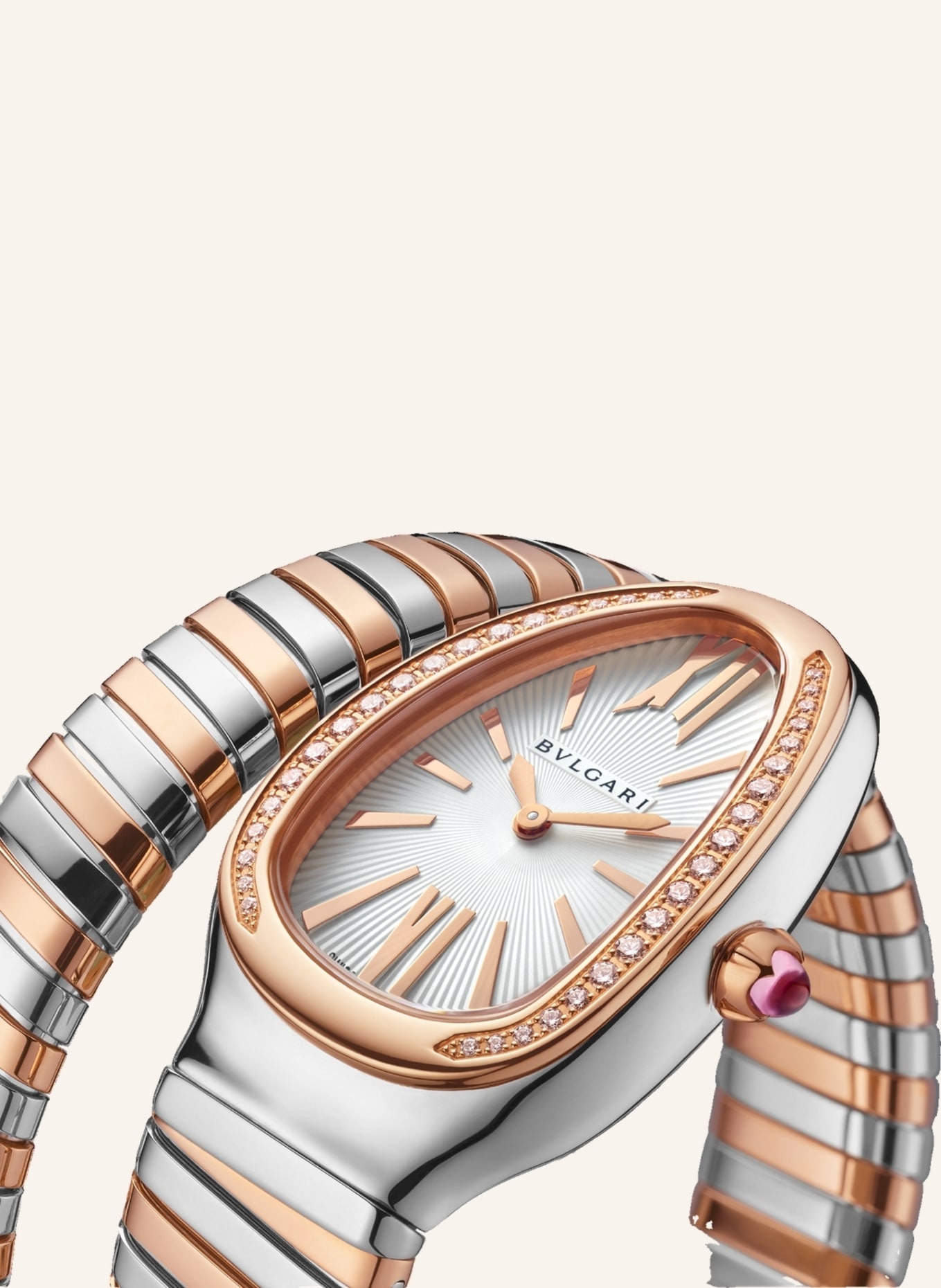 BVLGARI Uhren SERPENTI UHR aus 18 Karat Roségold, Diamanten und Edelstahl, Farbe: WEISS (Bild 3)
