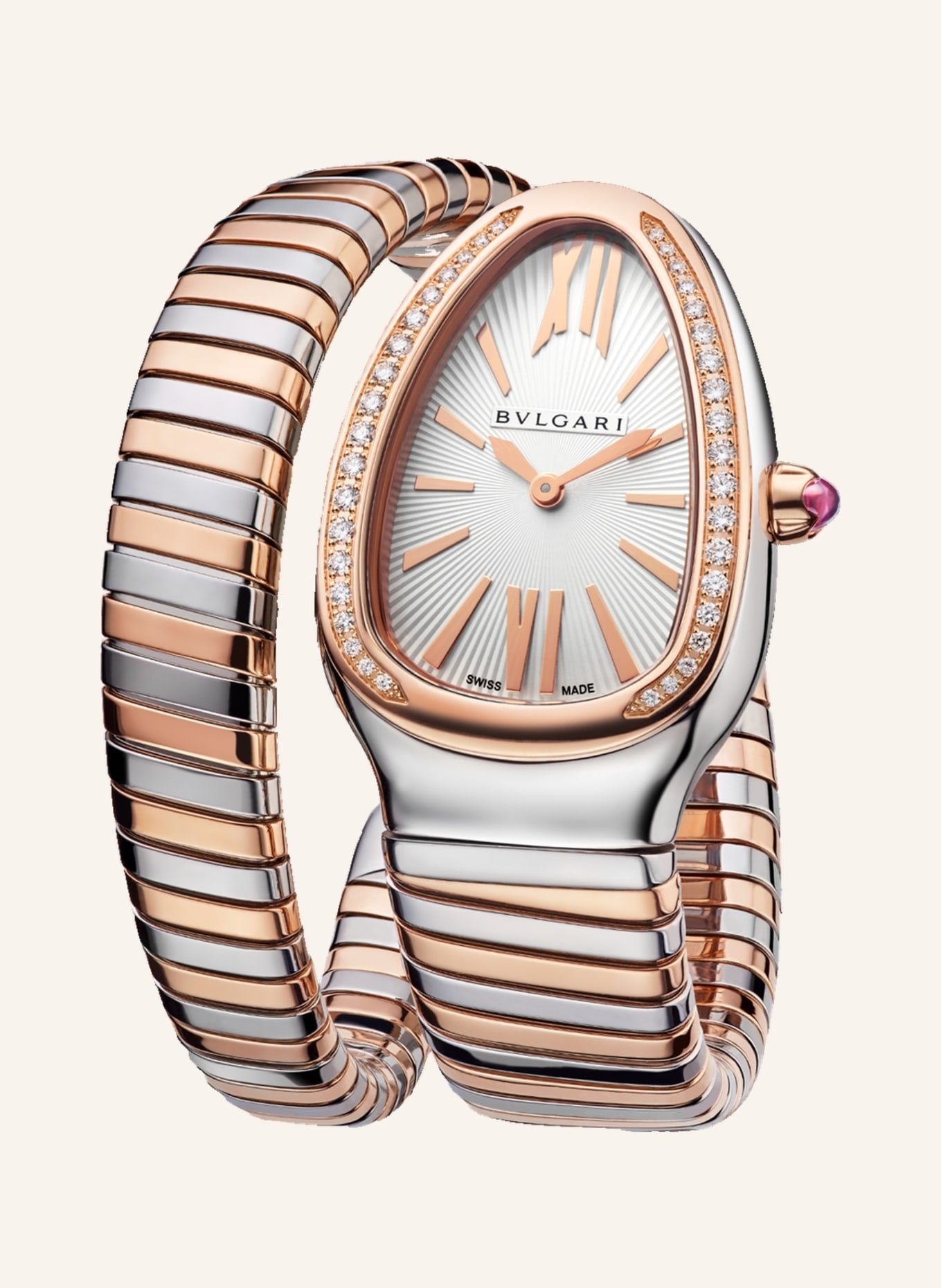 BVLGARI Uhren SERPENTI UHR aus 18 Karat Roségold, Diamanten und Edelstahl, Farbe: WEISS (Bild 2)