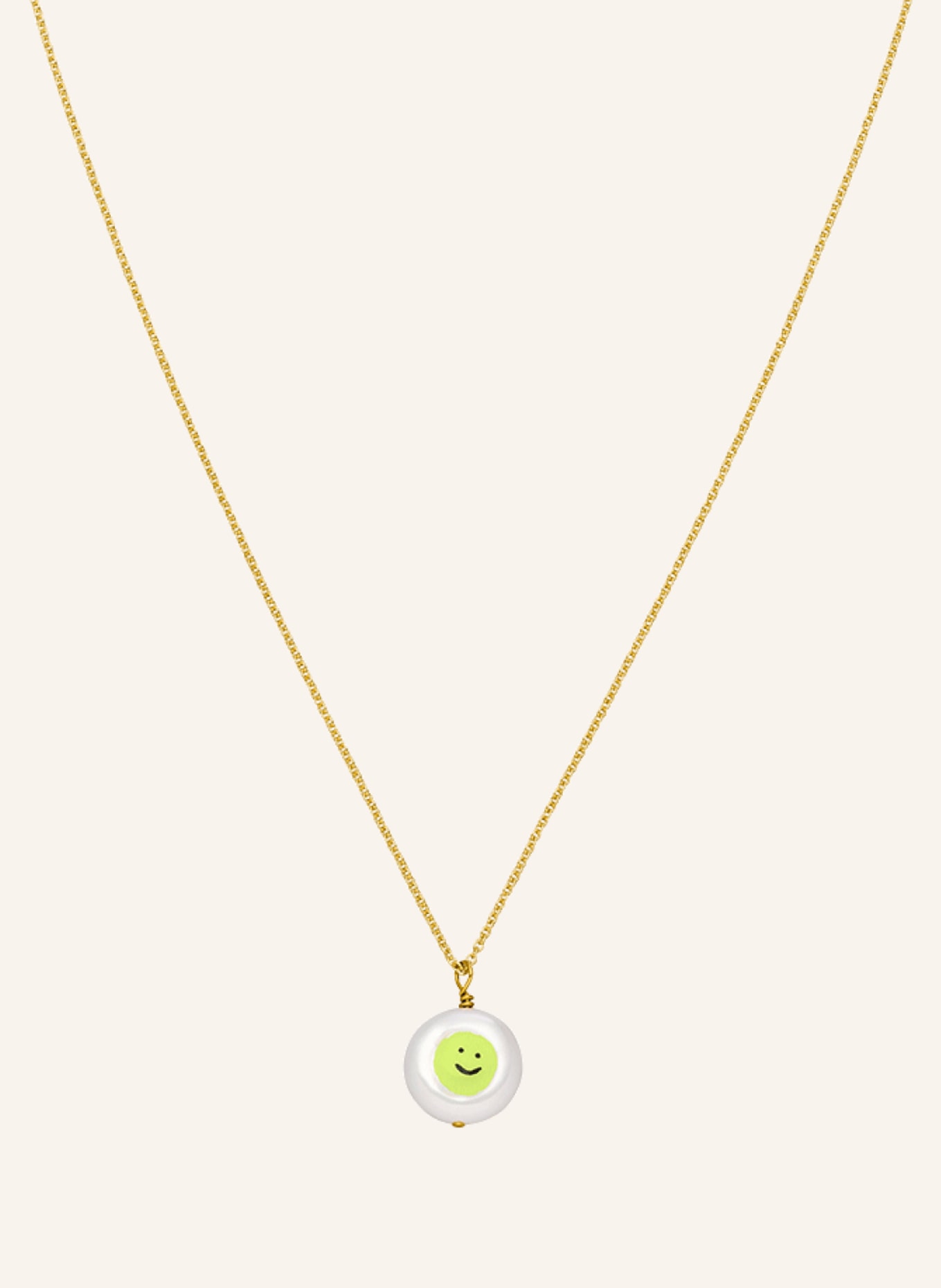 NINA KASTENS Kette SMILEY NECKLACE (LIME WITH BLACK) by GLAMBOU, Farbe: GOLD (Bild 2)