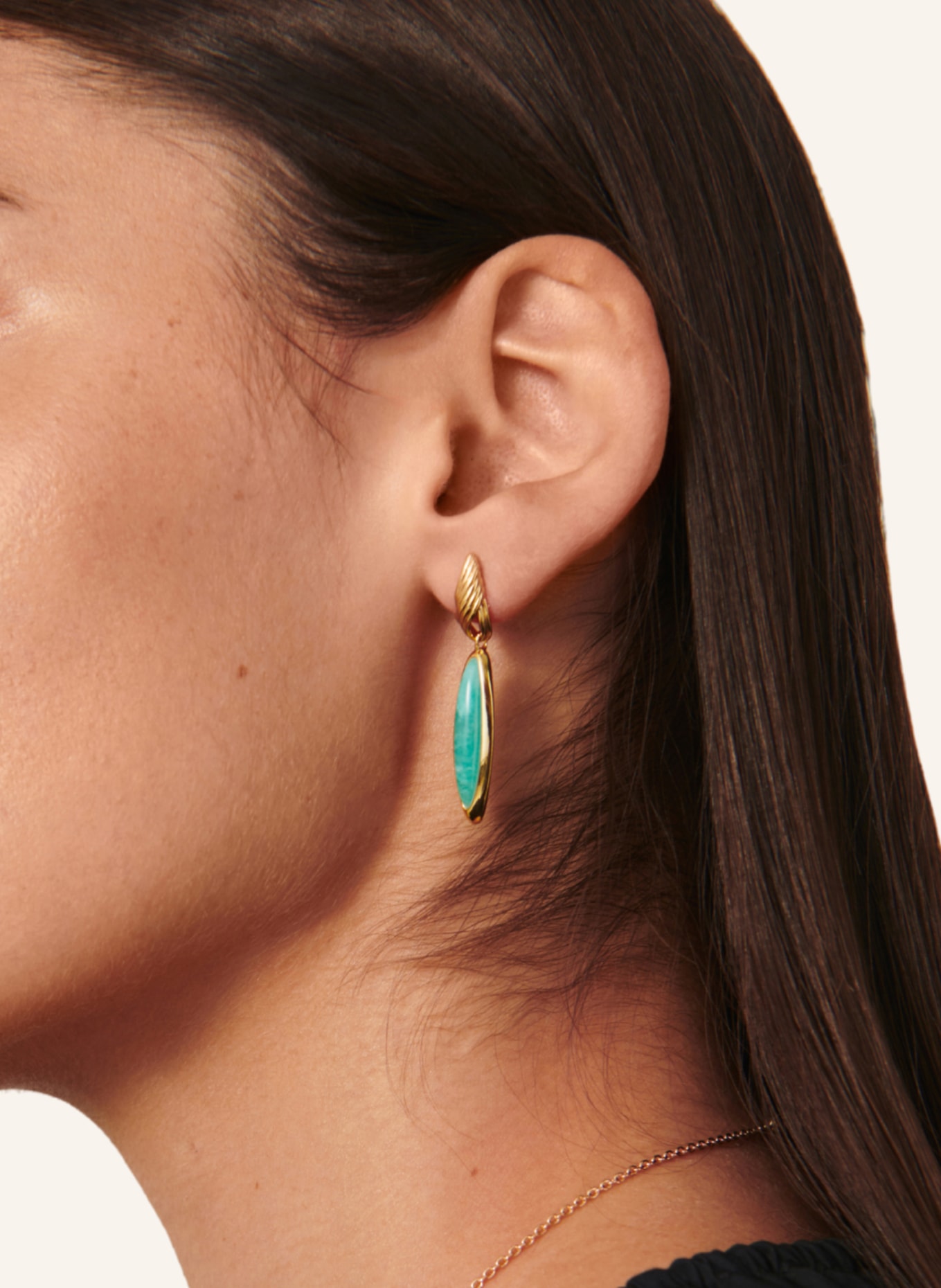 MISSOMA Ohrringe AMAZONITE DROP EARRINGS by GLAMBOU, Farbe: GOLD (Bild 2)