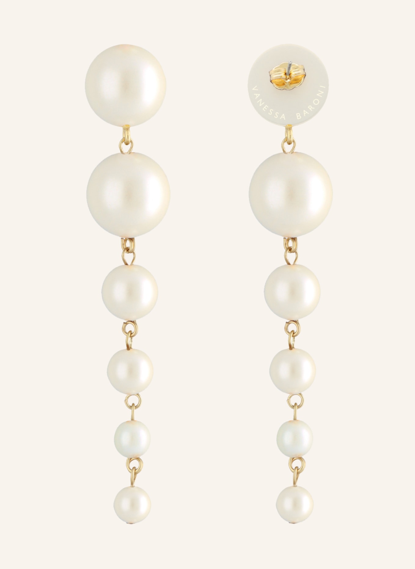 VANESSA BARONI Ohrhänger WATERFALL PEARL EARRING PEARL by GLAMBOU, Farbe: GOLD (Bild 1)
