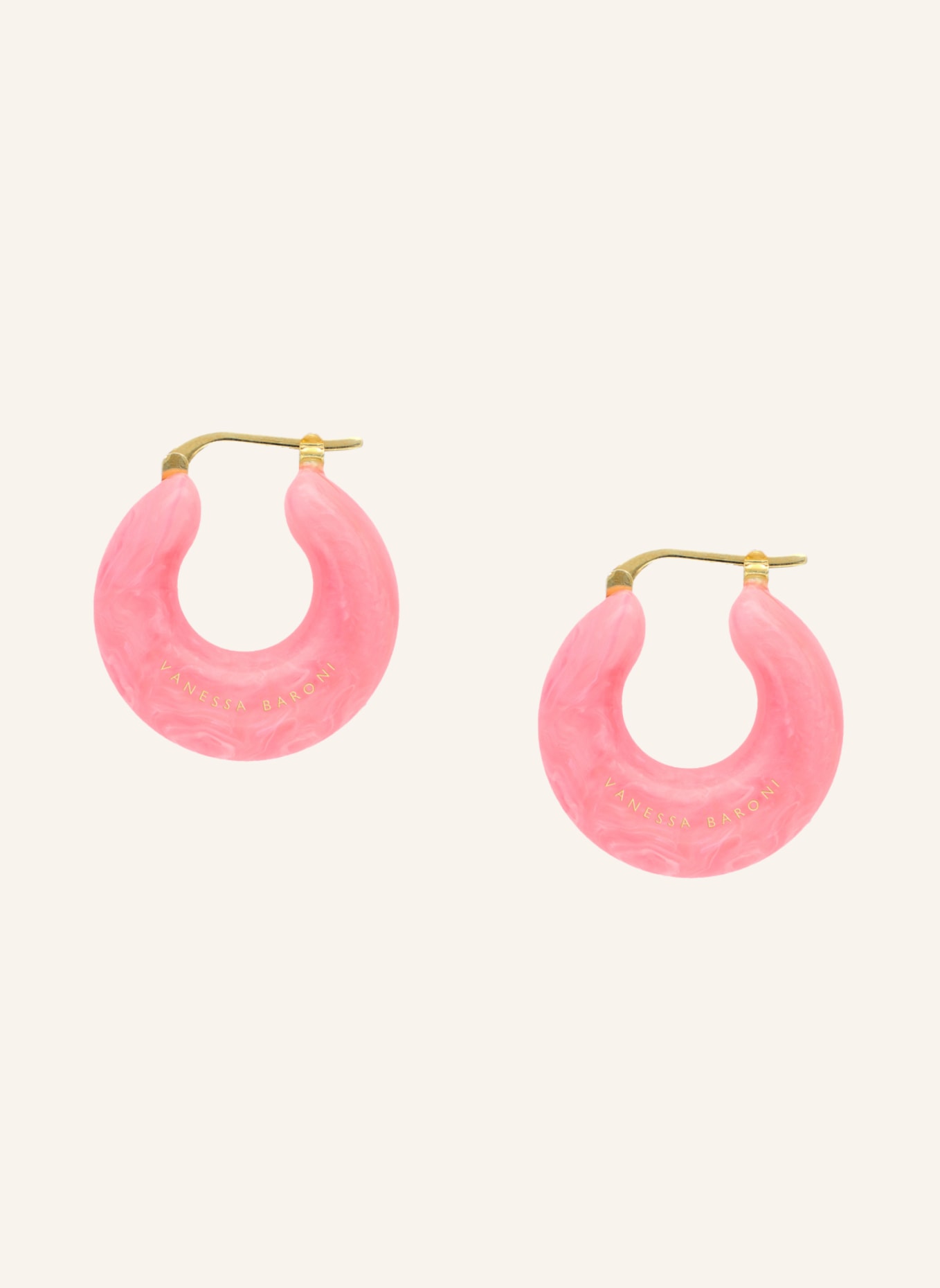 VANESSA BARONI Ohrhänger CIRCLET EARRING NEON PINK MARBLE by GLAMBOU, Farbe: PINK (Bild 1)