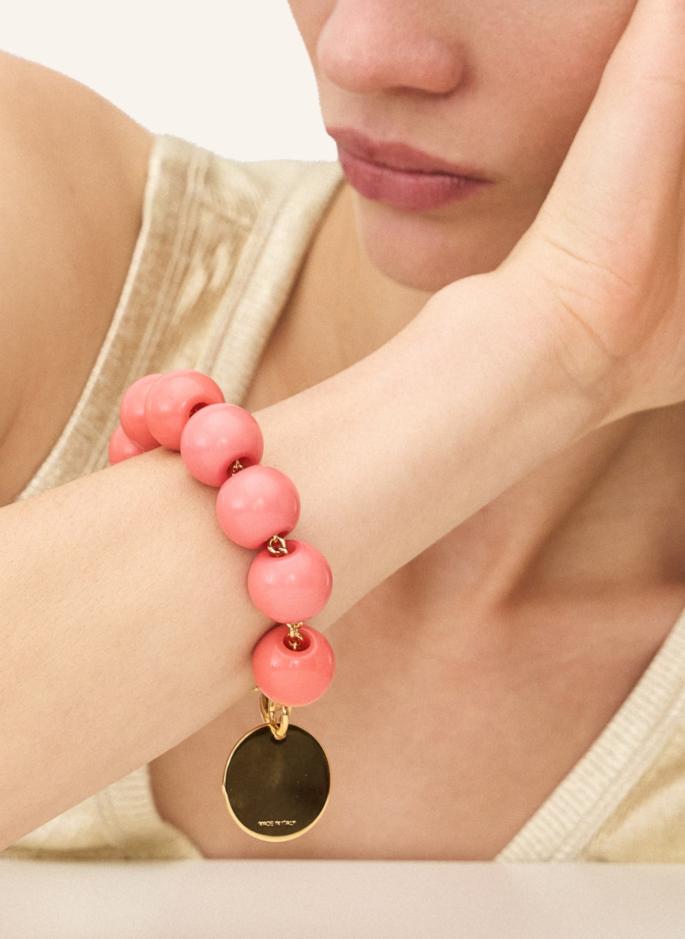 VANESSA BARONI Armband BEADS BRACELET FLAMINGO by GLAMBOU, Farbe: PINK (Bild 2)