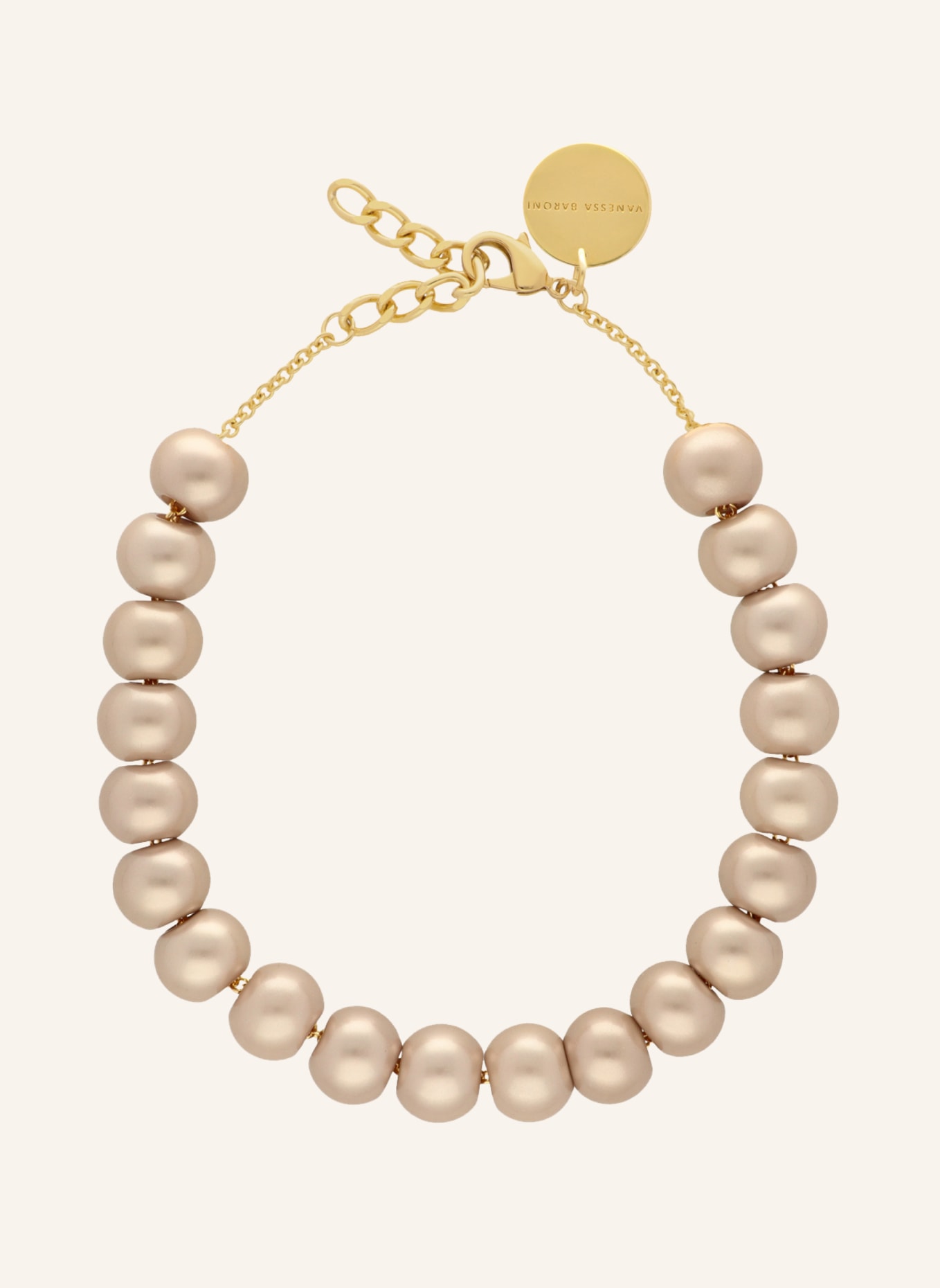VANESSA BARONI Kette SMALL BEADS NECKLACE CHAMPAGNER PEARL by GLAMBOU, Farbe: GOLD (Bild 1)