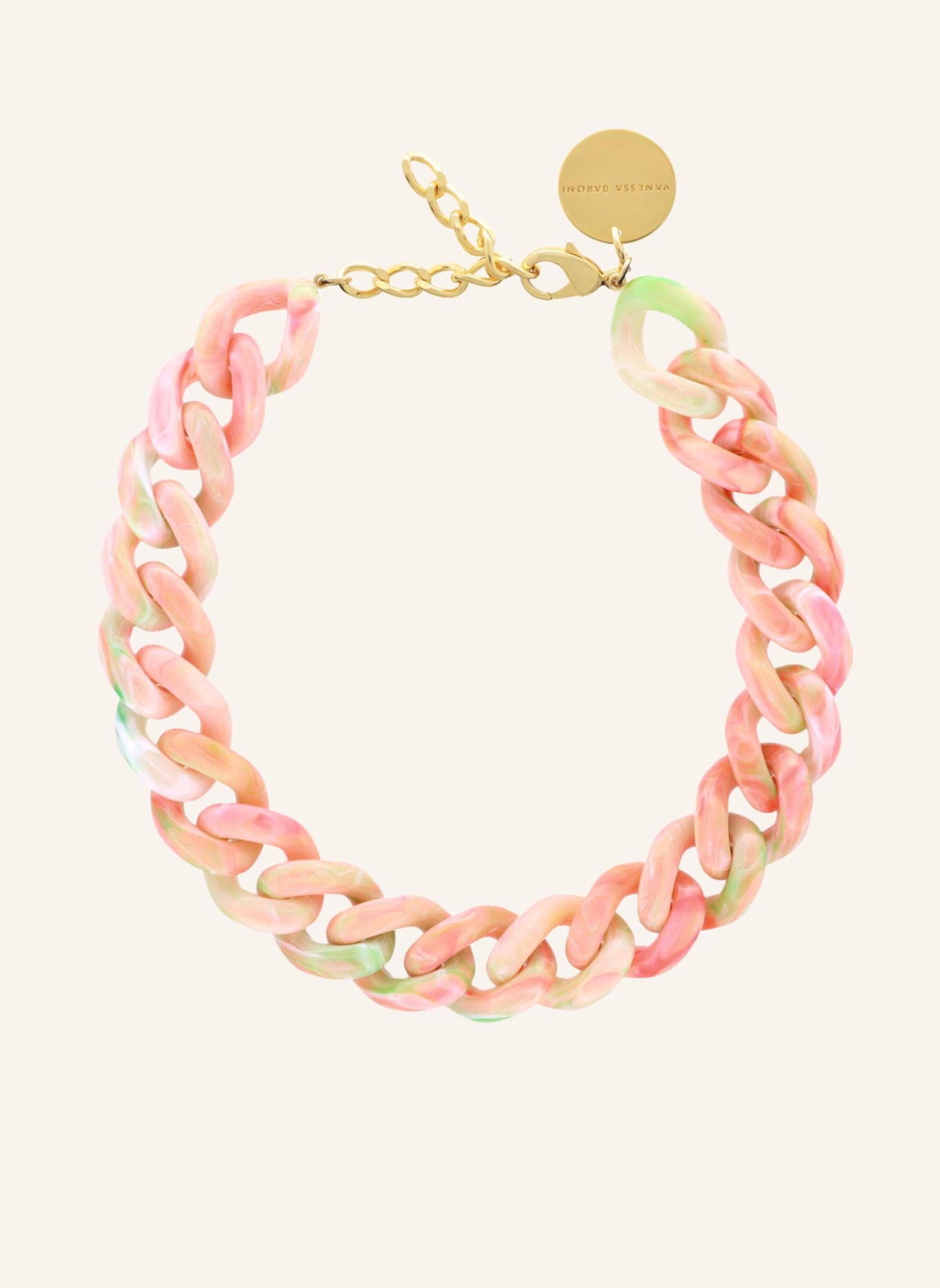 VANESSA BARONI Kette FLAT CHAIN NECKLACE SUMMER VIBE by GLAMBOU, Farbe: GOLD (Bild 1)