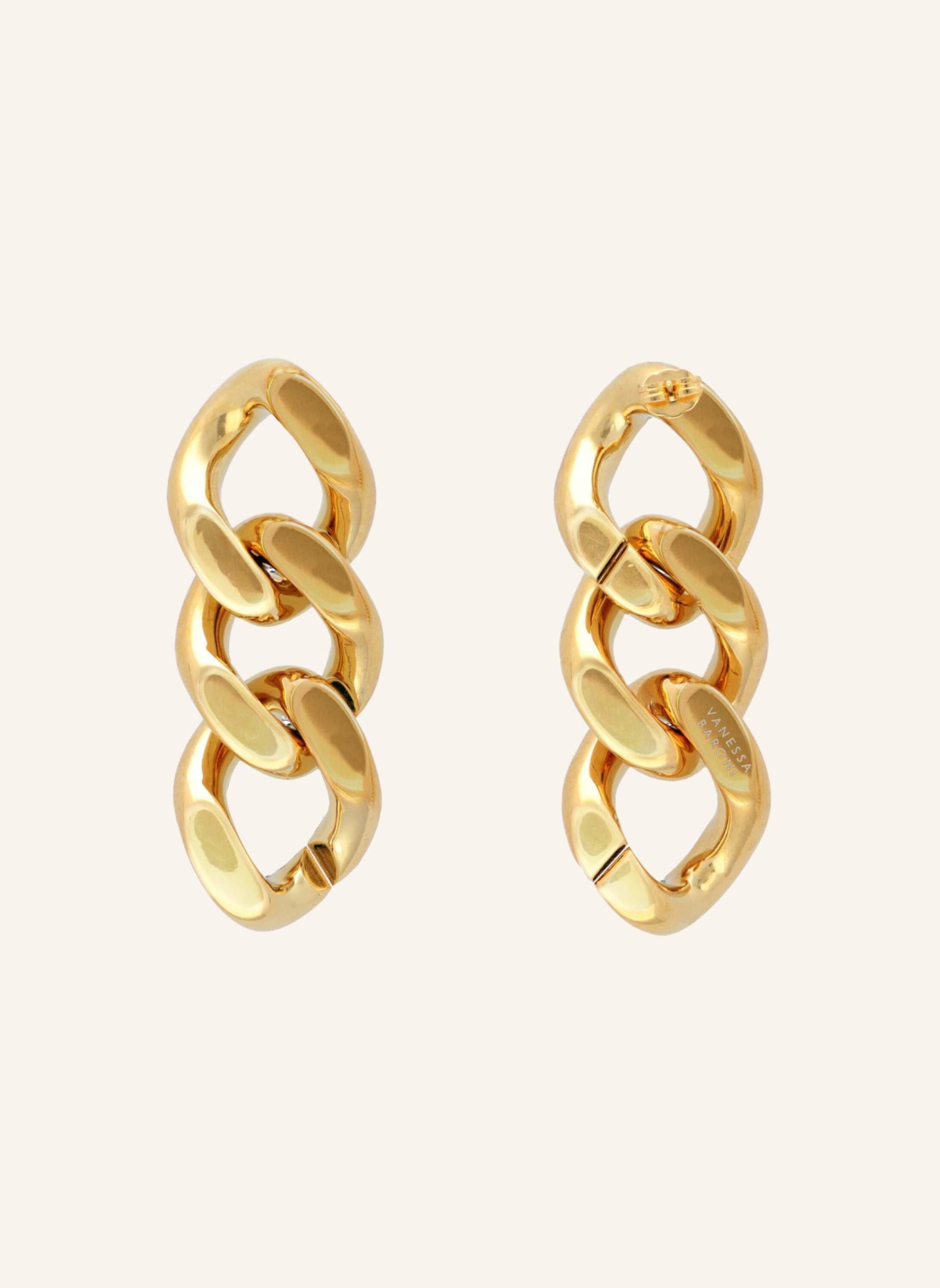 VANESSA BARONI Ohrringe NEW FLAT CHAIN EARRING GOLD by GLAMBOU, Farbe: GOLD (Bild 1)