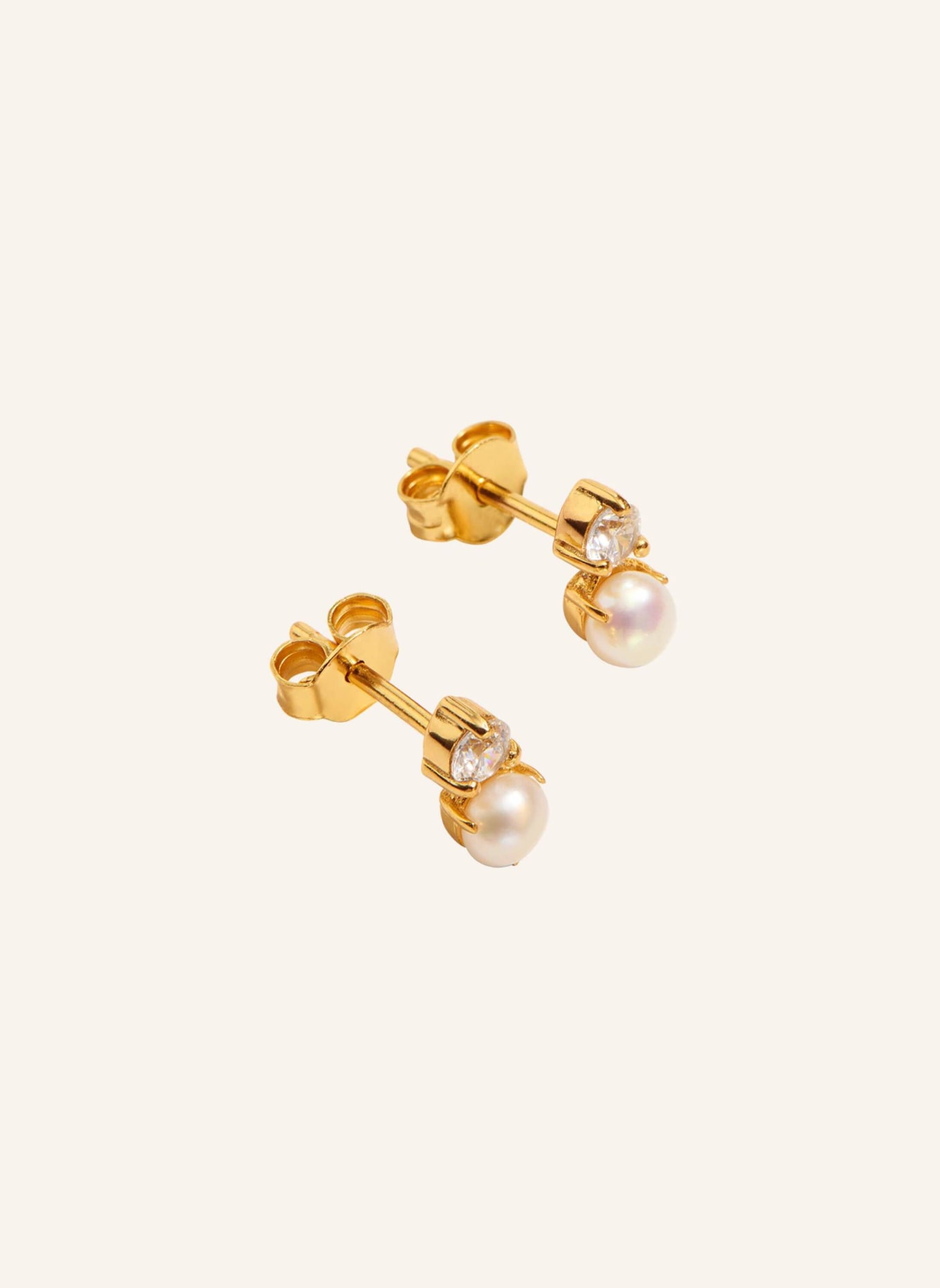 OHH LUILU Ohrringe PEARL DROP STUDS by GLAMBOU, Farbe: GOLD (Bild 1)