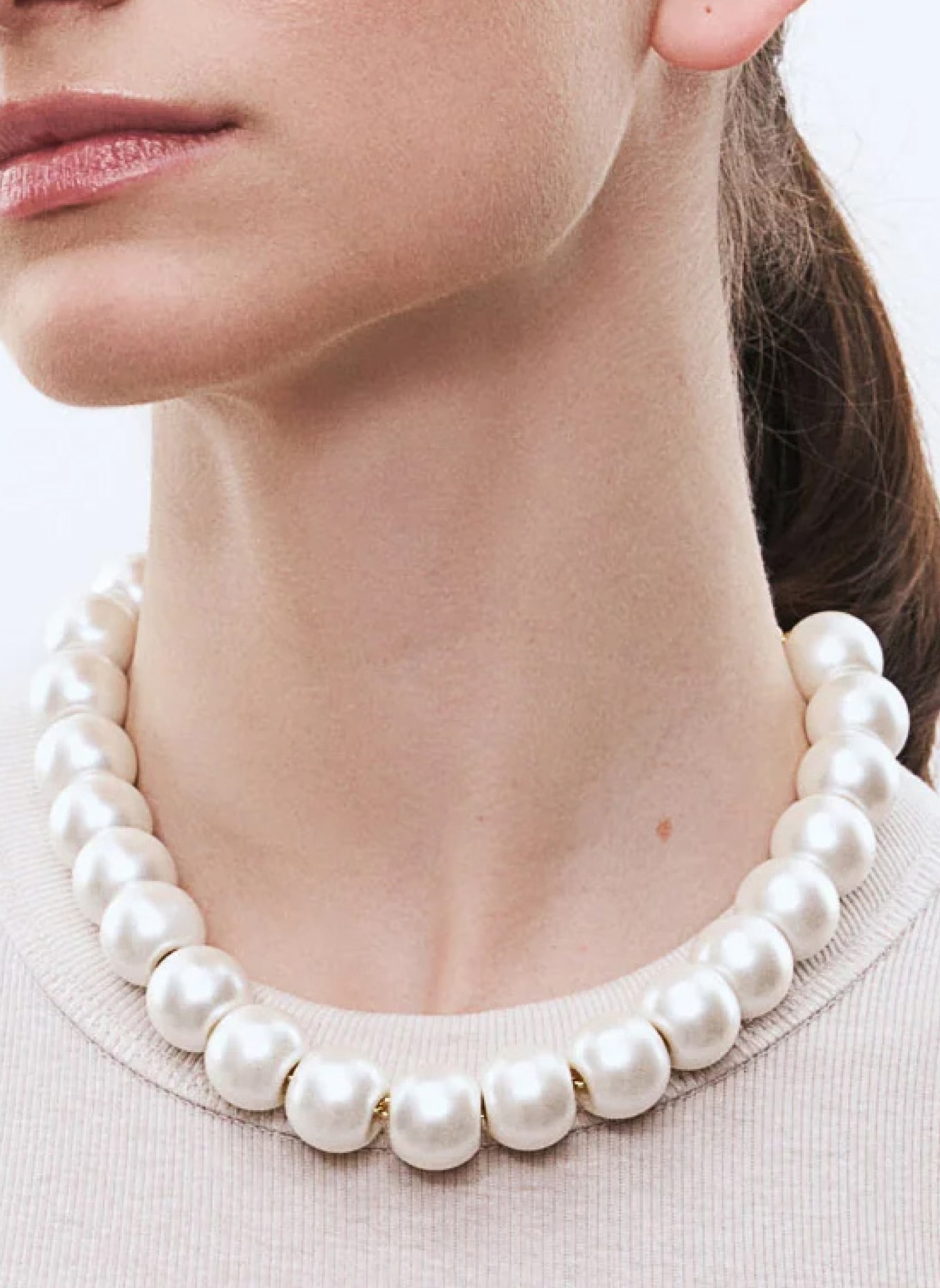 VANESSA BARONI Halskette BEADS NECKLACE PEARL by GLAMBOU, Farbe: WEISS (Bild 2)