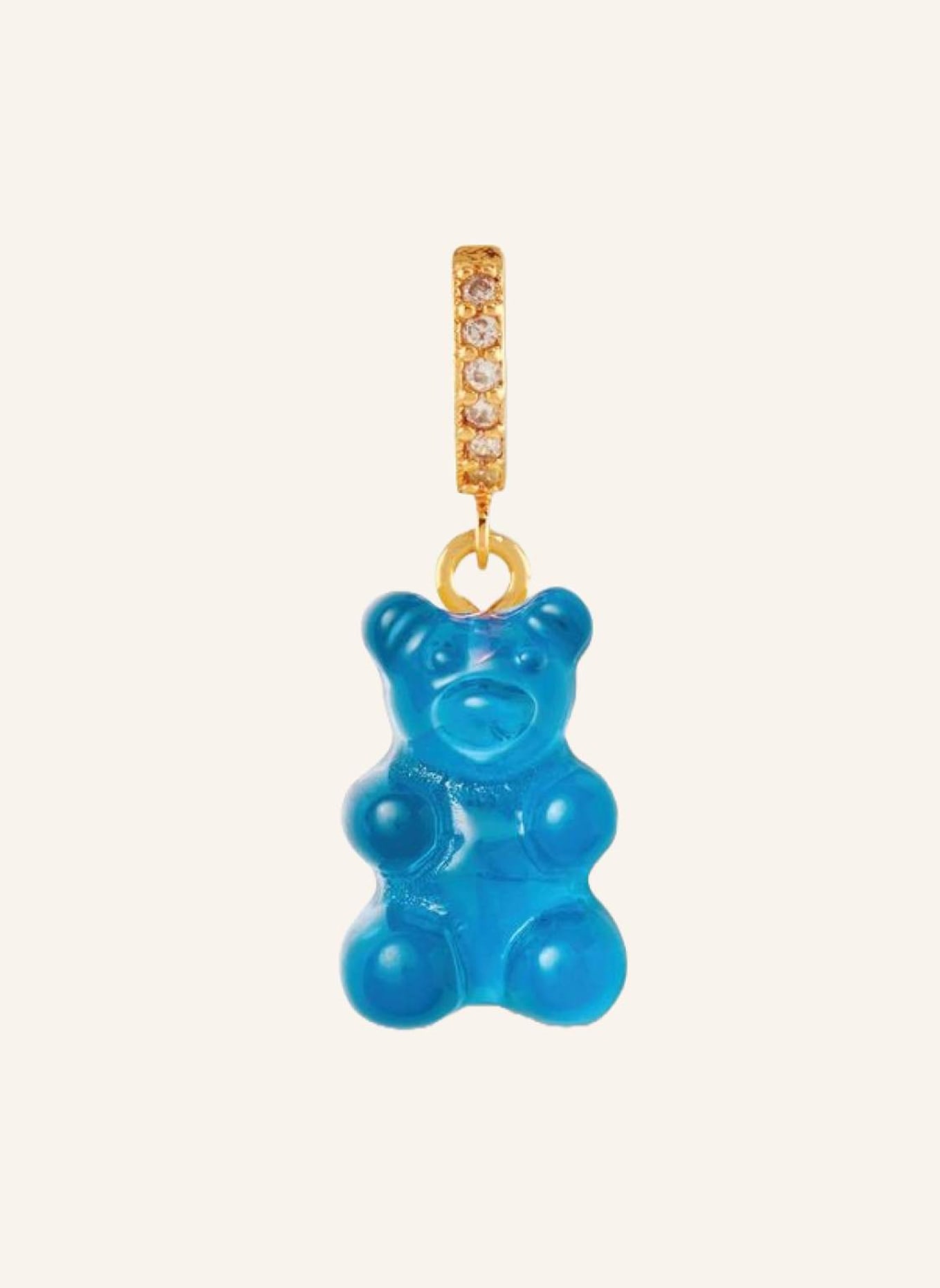 CRYSTAL HAZE Single-Ohrring AZURE NOSTALGIA BEAR HOOP by GLAMBOU, Farbe: BLAU (Bild 1)