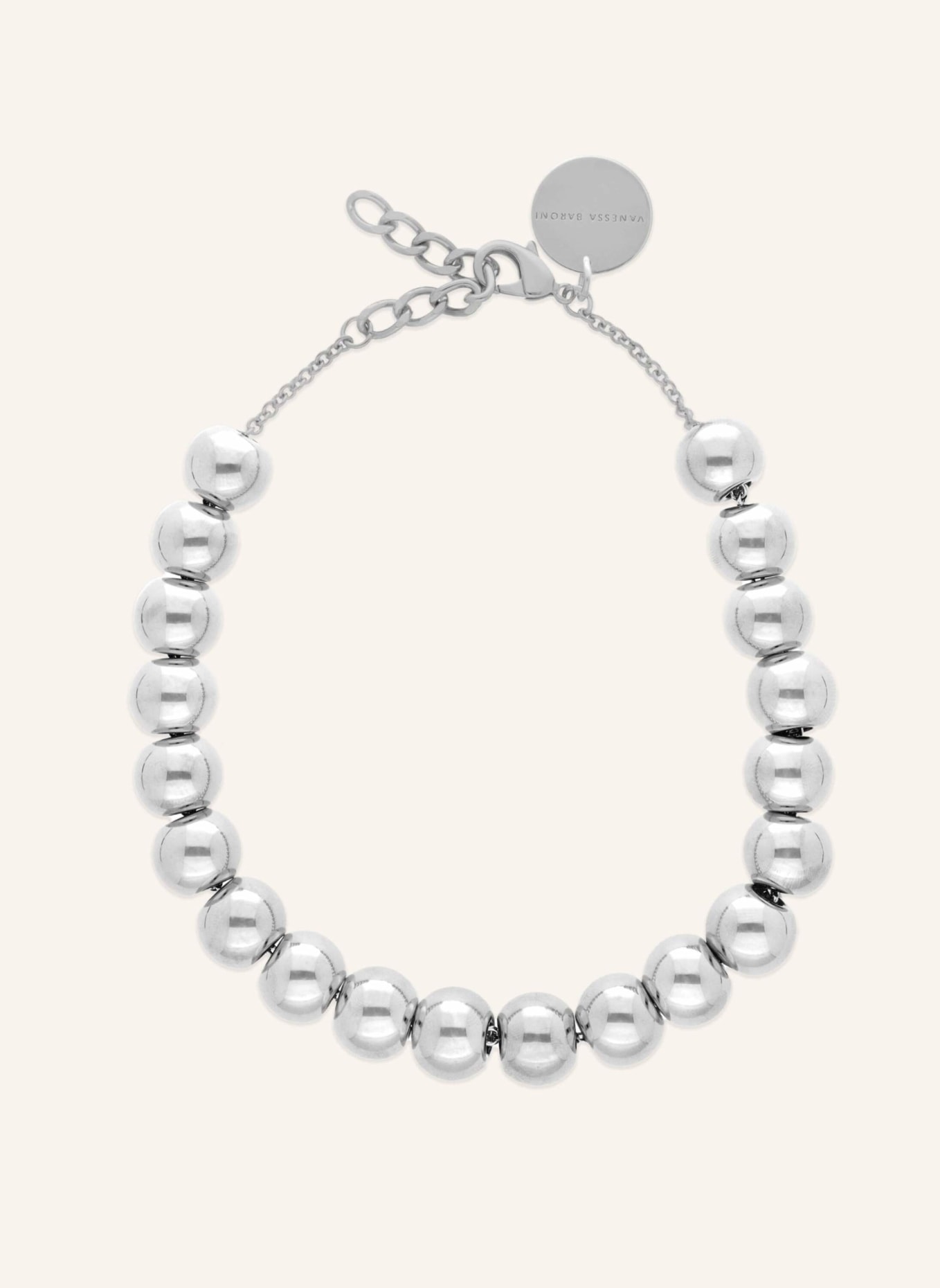 VANESSA BARONI Halskette SMALL BEADS NECKLACE SHORT SILVER by GLAMBOU, Farbe: SILBER (Bild 1)