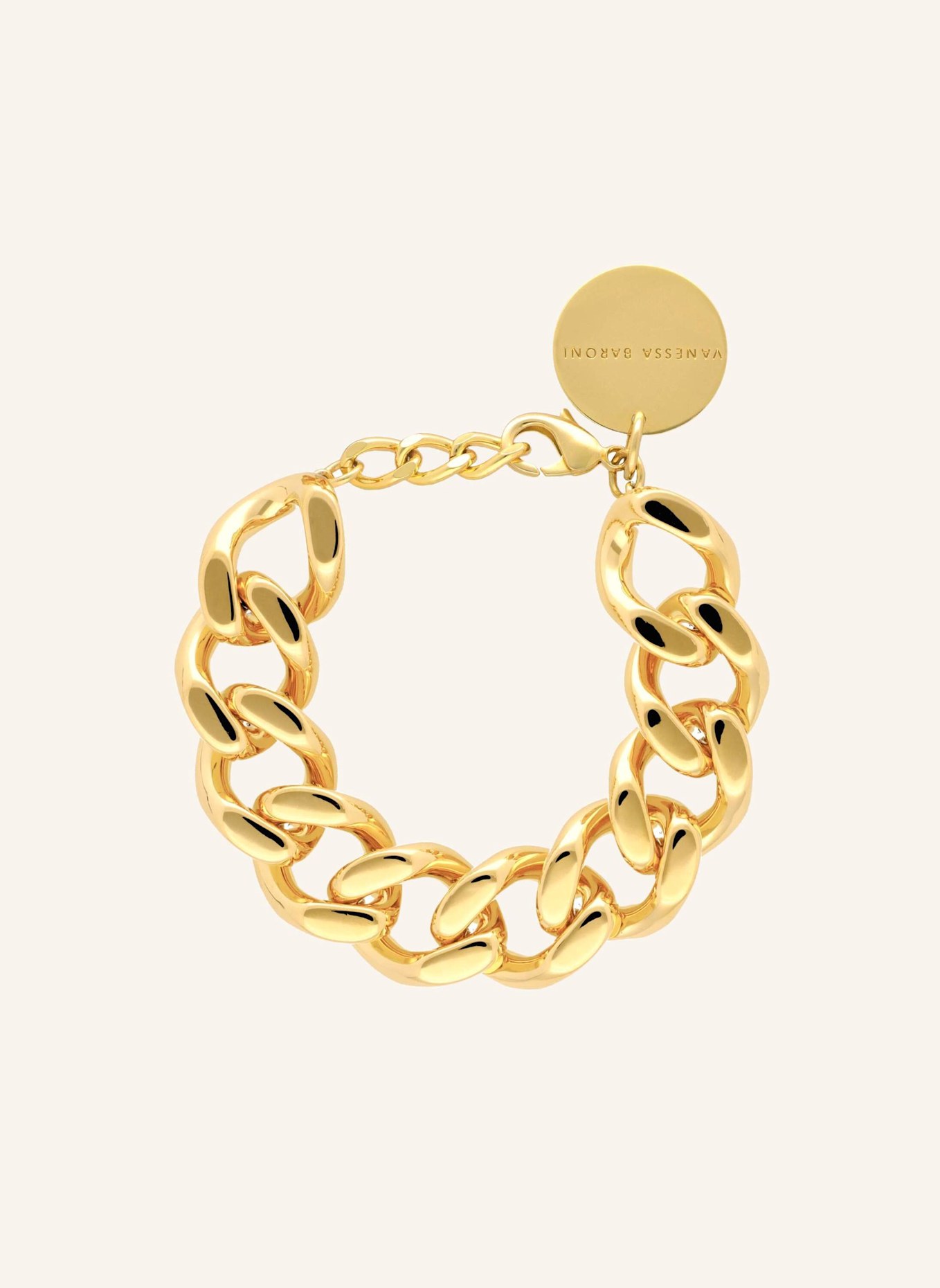 VANESSA BARONI Armband MINI FLAT CHAIN BRACELET GOLD by GLAMBOU, Farbe: GOLD (Bild 1)