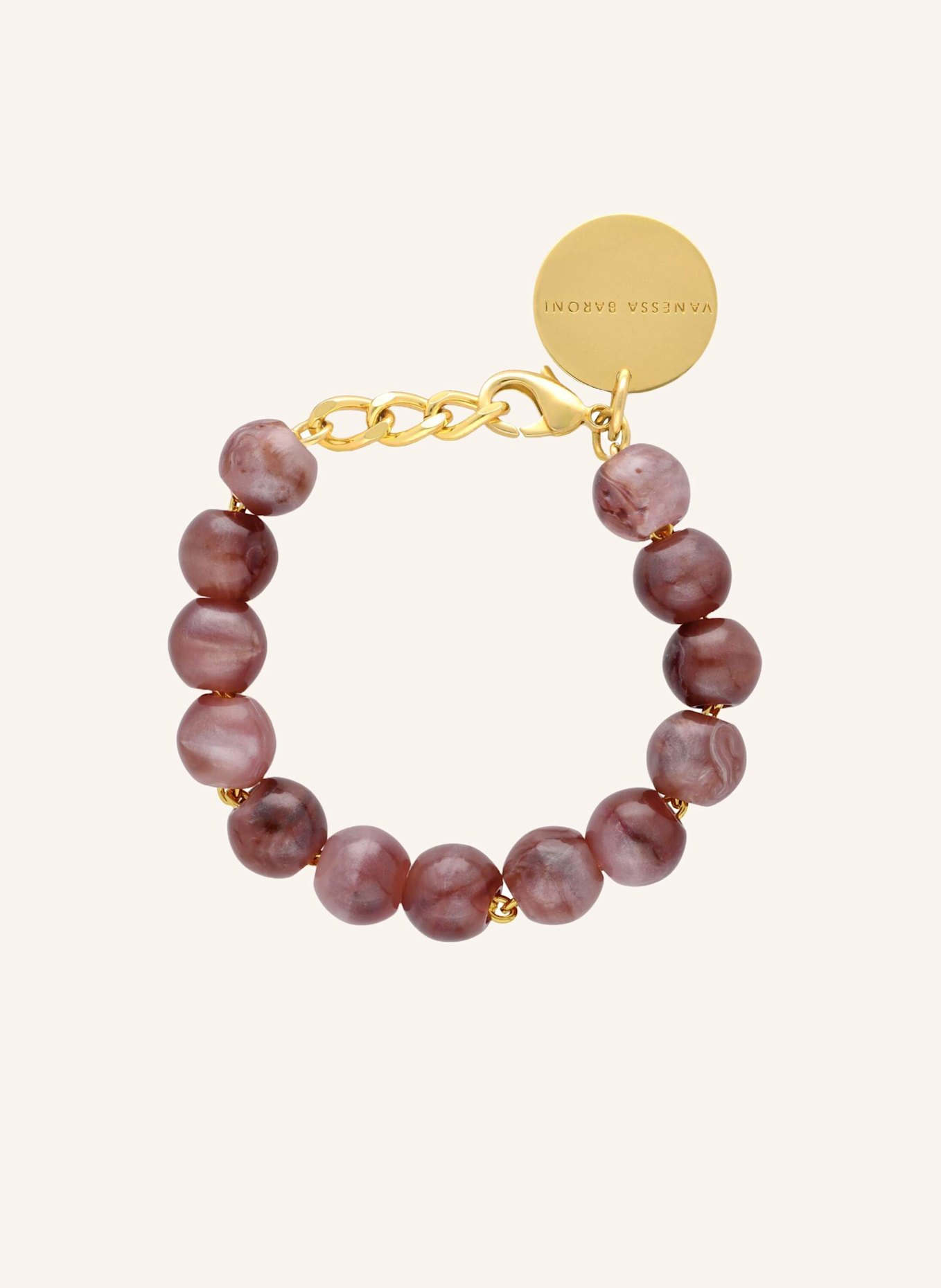 VANESSA BARONI Armband MINI BEADS BRACELET TOFFEE MARBLE by GLAMBOU, Farbe: GOLD (Bild 1)