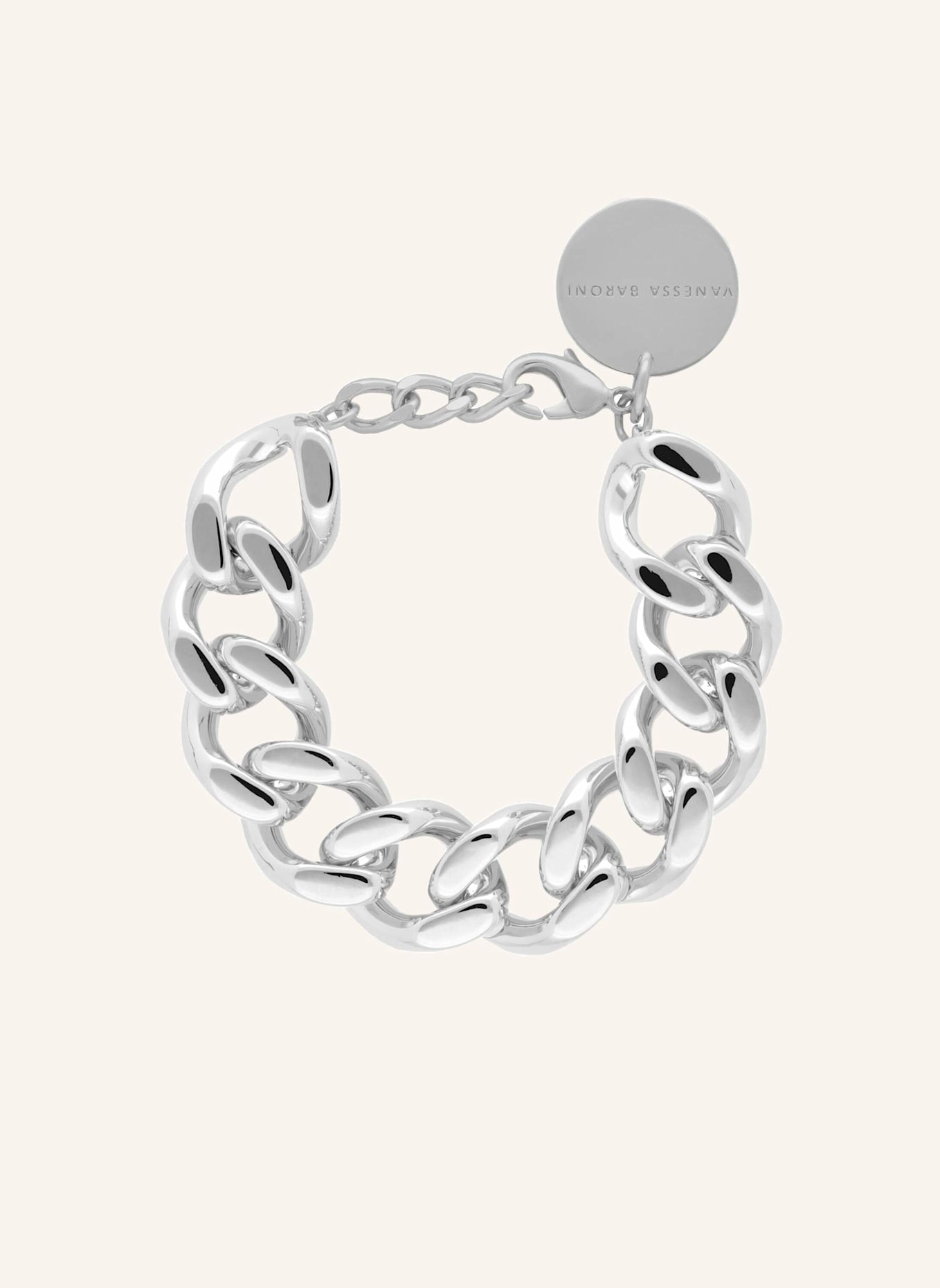 VANESSA BARONI Armband MINI FLAT CHAIN BRACELET SILVER by GLAMBOU, Farbe: SILBER (Bild 1)