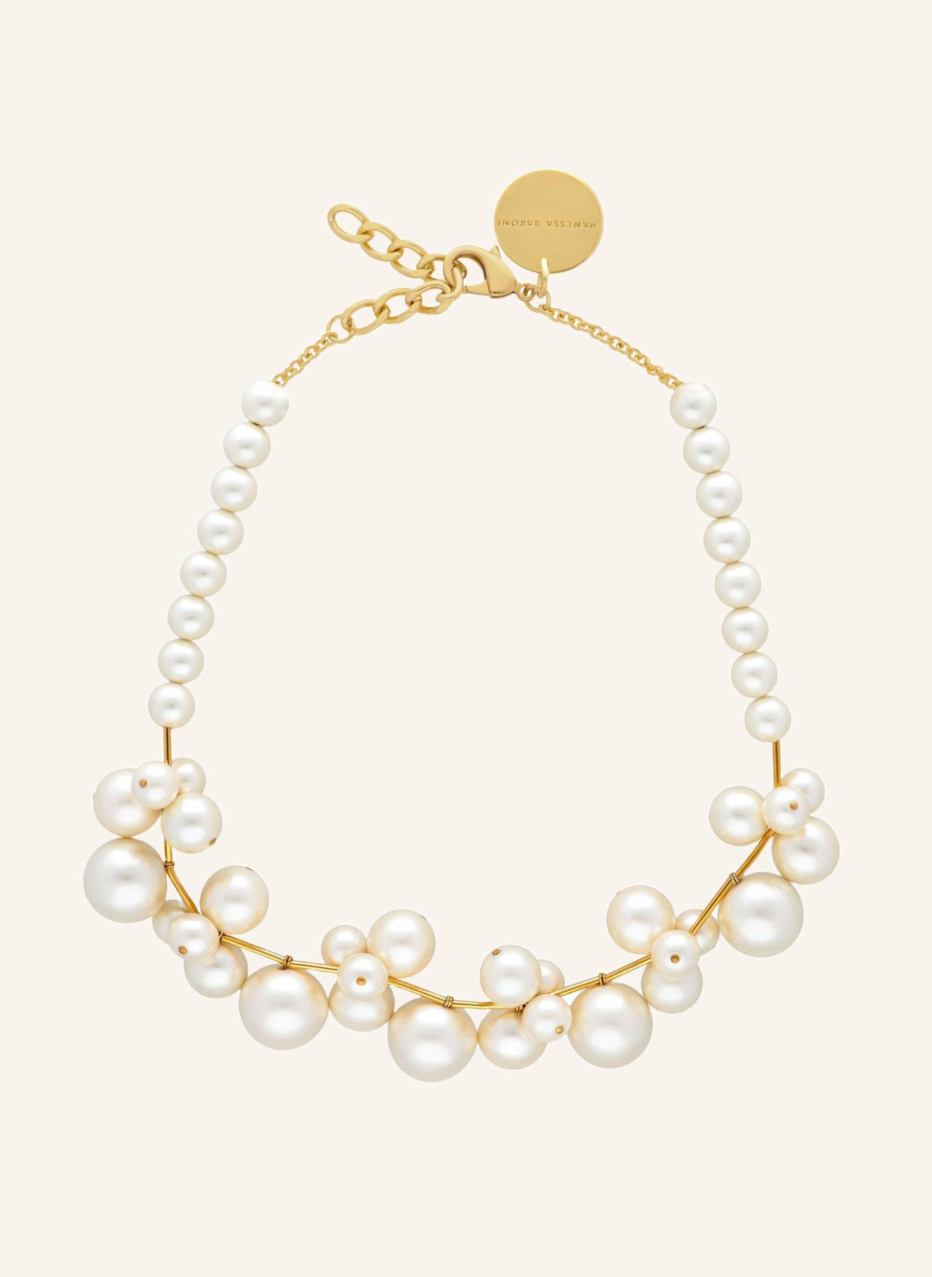 VANESSA BARONI Halskette NEW MULTI BEADS COLLIER PEARL by GLAMBOU, Farbe: GOLD (Bild 1)