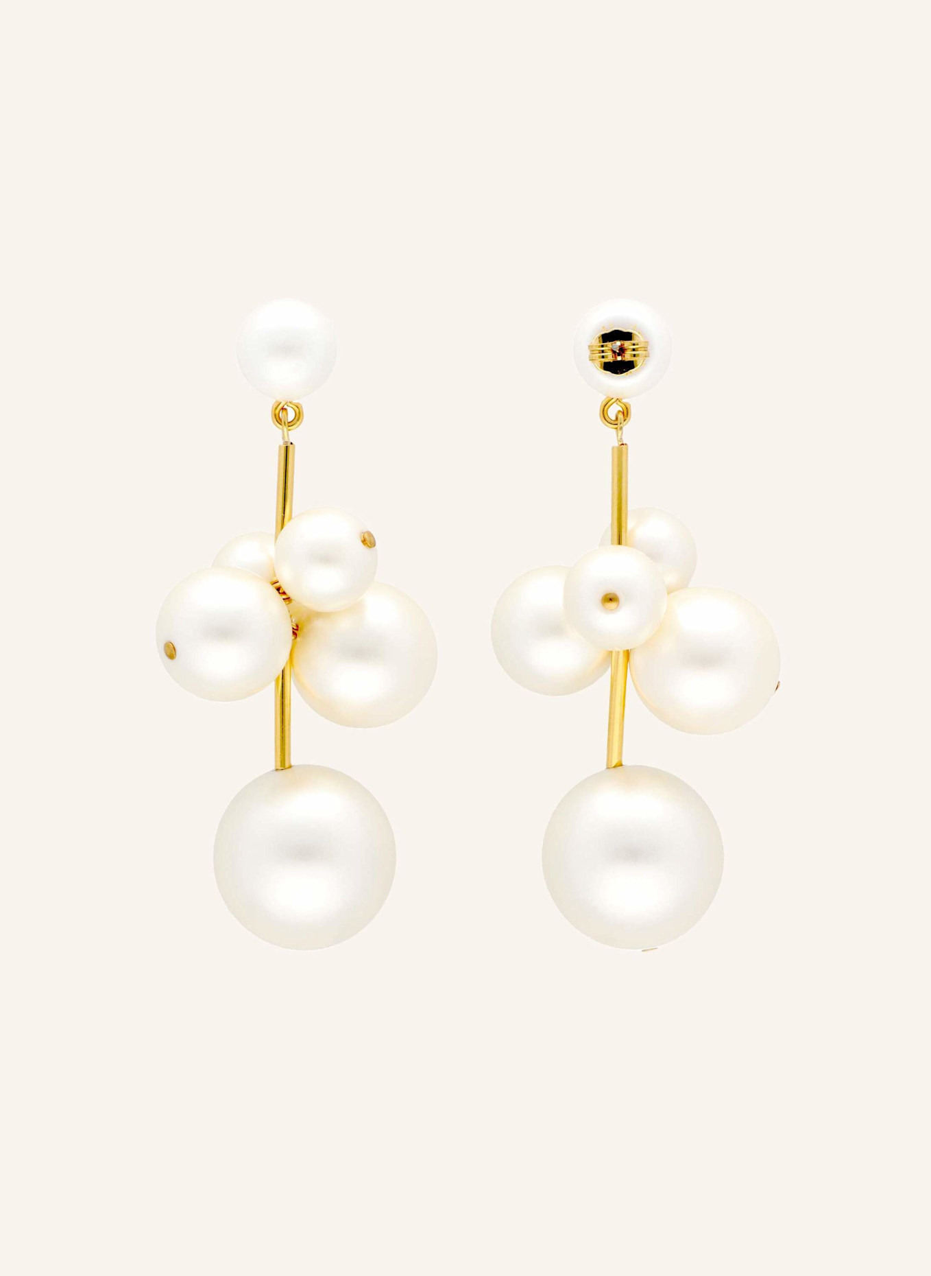 VANESSA BARONI Ohrhänger NEW MULTI BEADS EARRING PEARL by GLAMBOU, Farbe: GOLD (Bild 1)