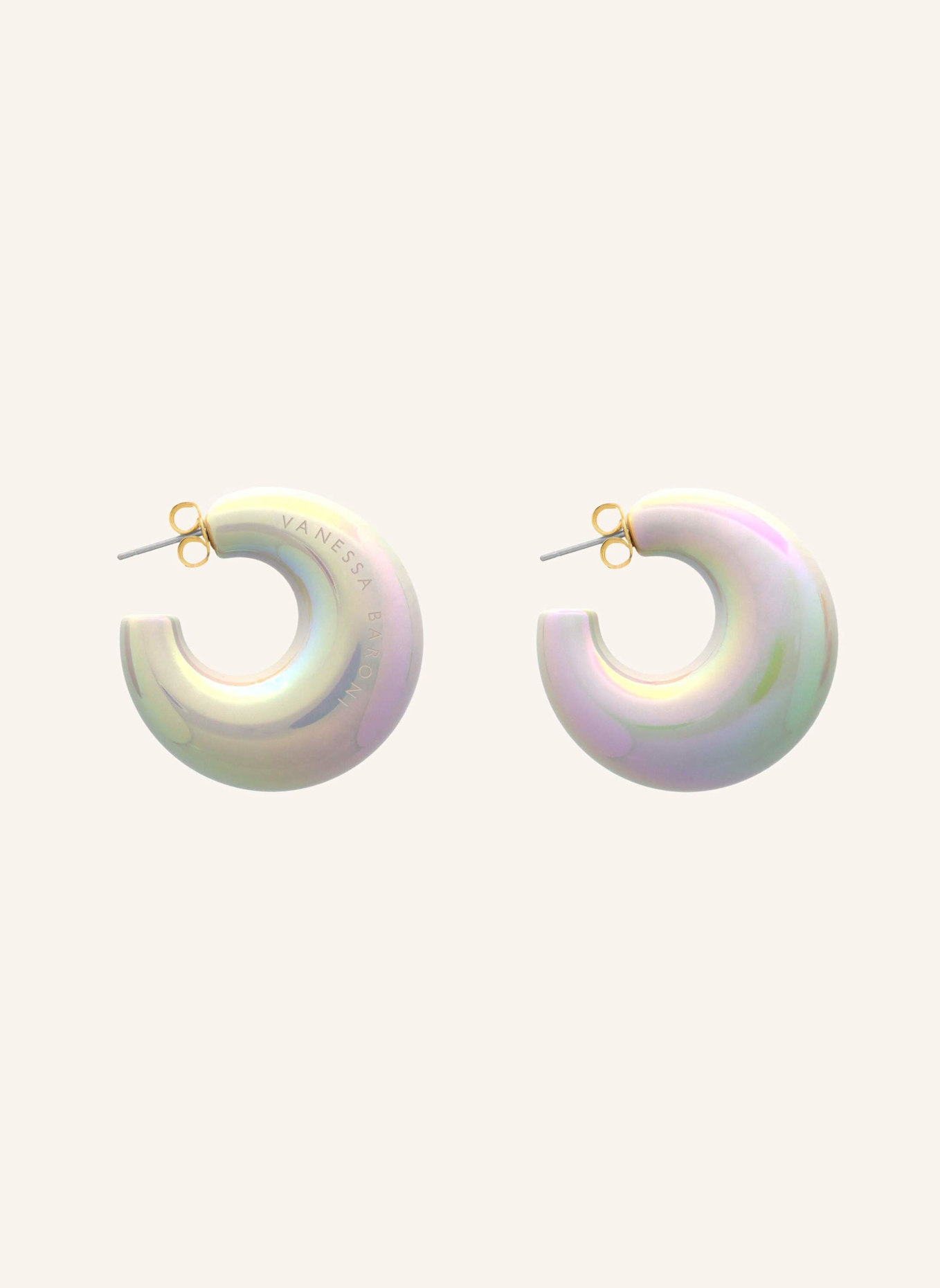 VANESSA BARONI Ohrhänger MOON EARRING IRIDESCENT SOLID by GLAMBOU, Farbe: GOLD (Bild 1)