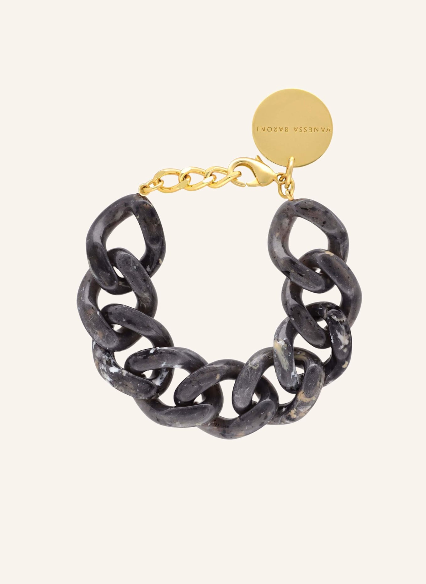 VANESSA BARONI Armband FLAT CHAIN BRACELET GRANITE MARBLE by GLAMBOU, Farbe: GOLD (Bild 1)