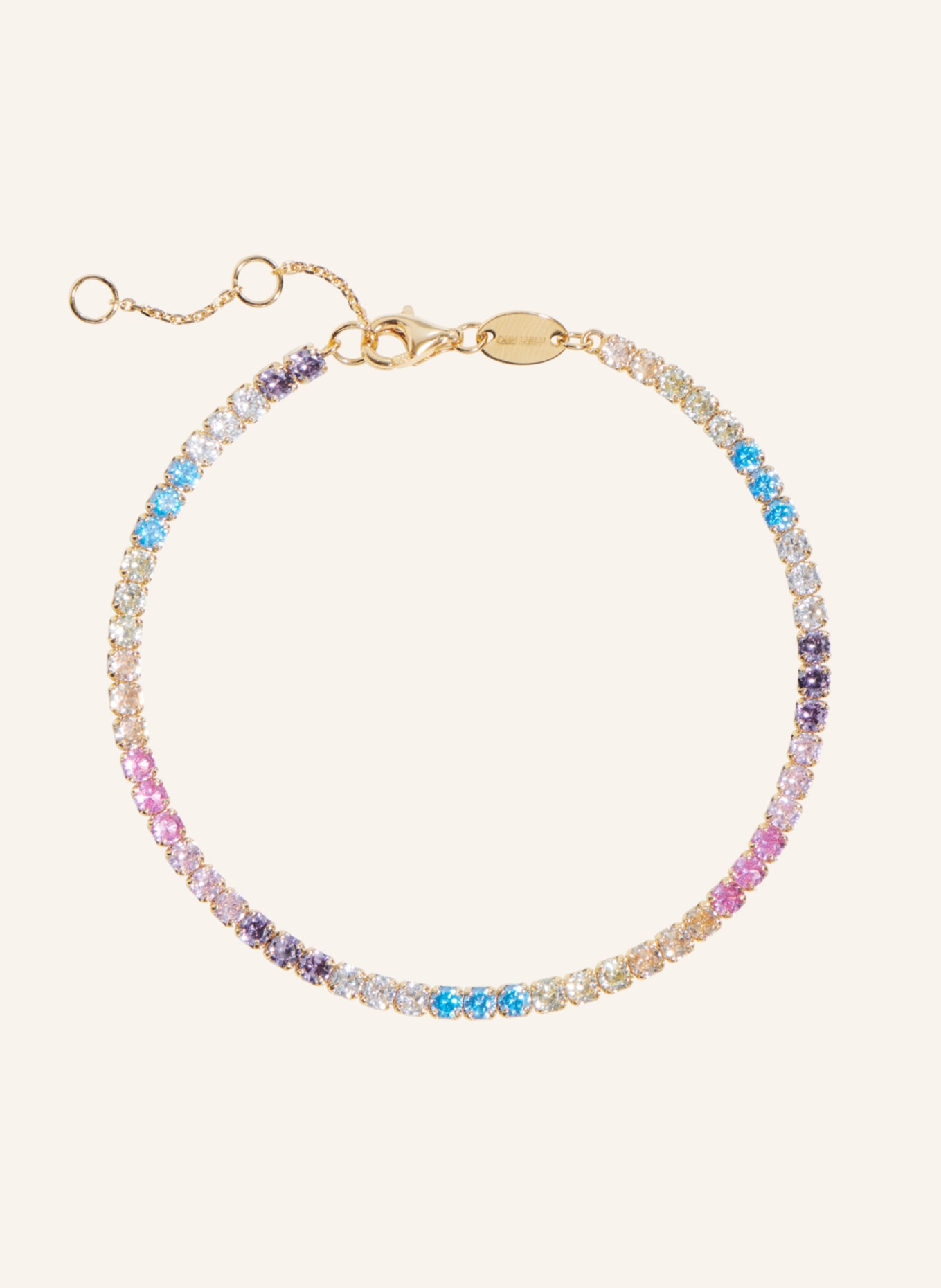 OHH LUILU Armband TENNIS BRACELET PASTEL RAINBOW by GLAMBOU, Farbe: GOLD (Bild 1)