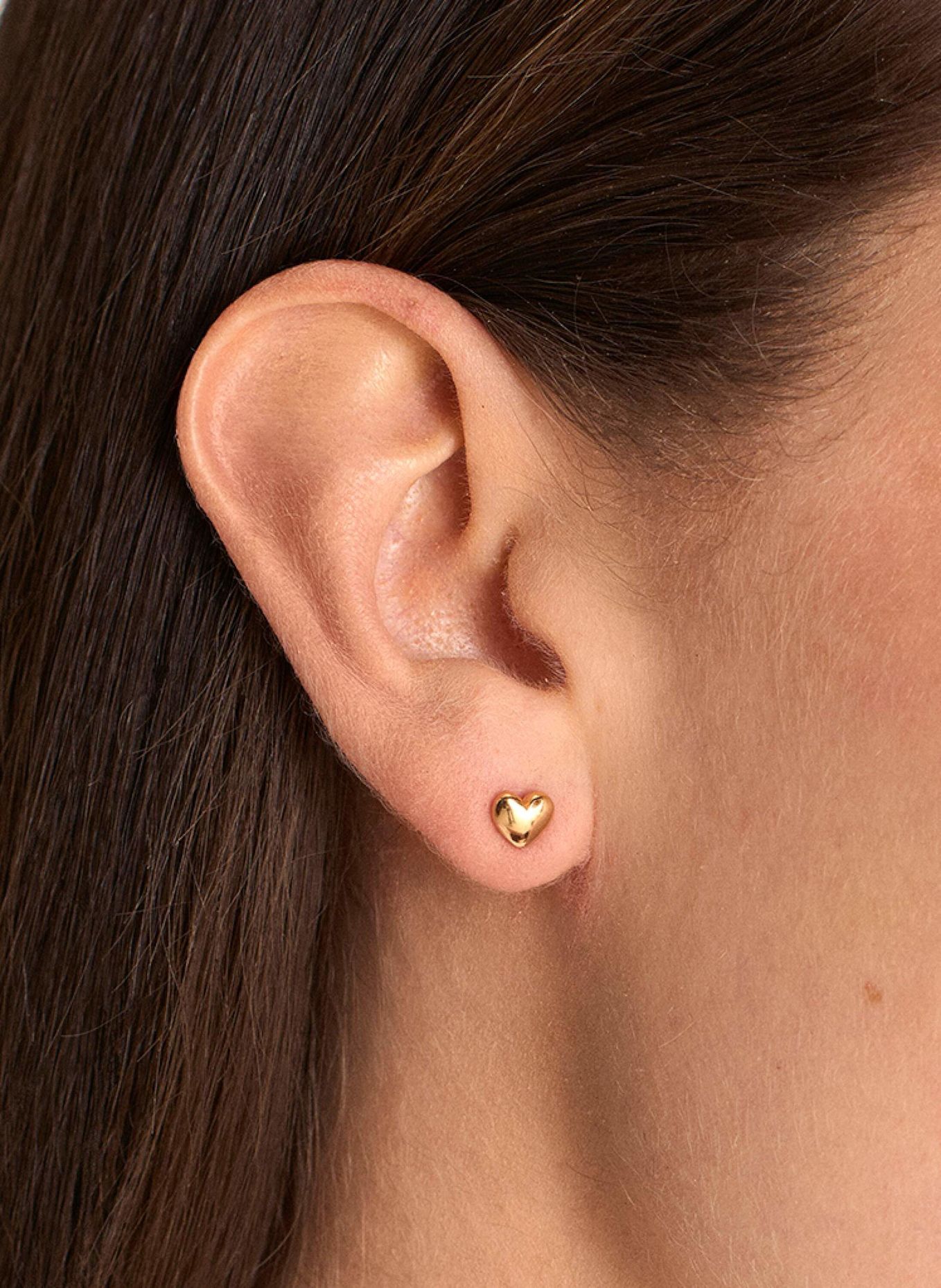 OHH LUILU Ohrringe PUFFY HEART STUDS by GLAMBOU: GOLD