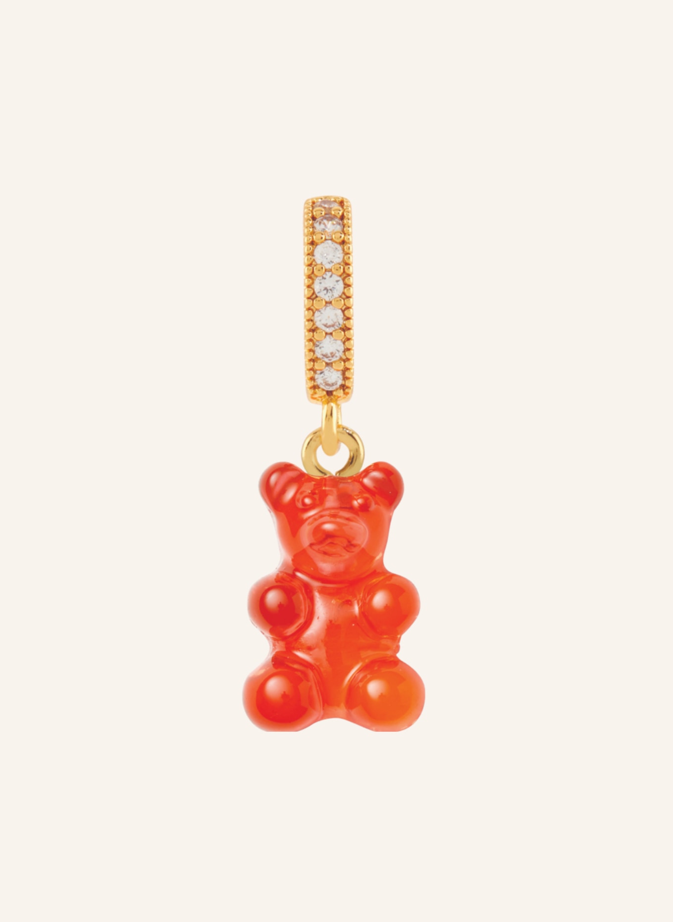 CRYSTAL HAZE Pendant JELLY RED NOSTALGIA BEAR by GLAMBOU: GOLD