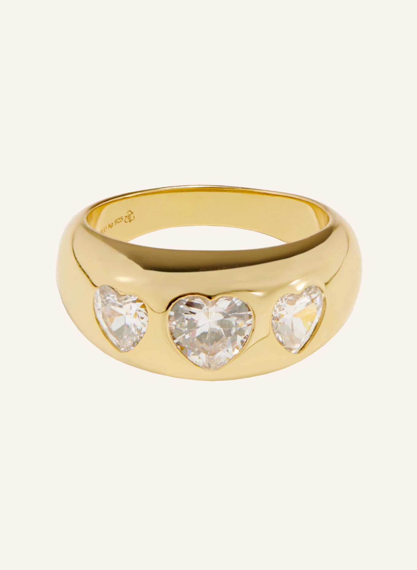 OHH LUILU Ring HEART DOME RING by GLAMBOU, Farbe: GOLD (Bild 1)