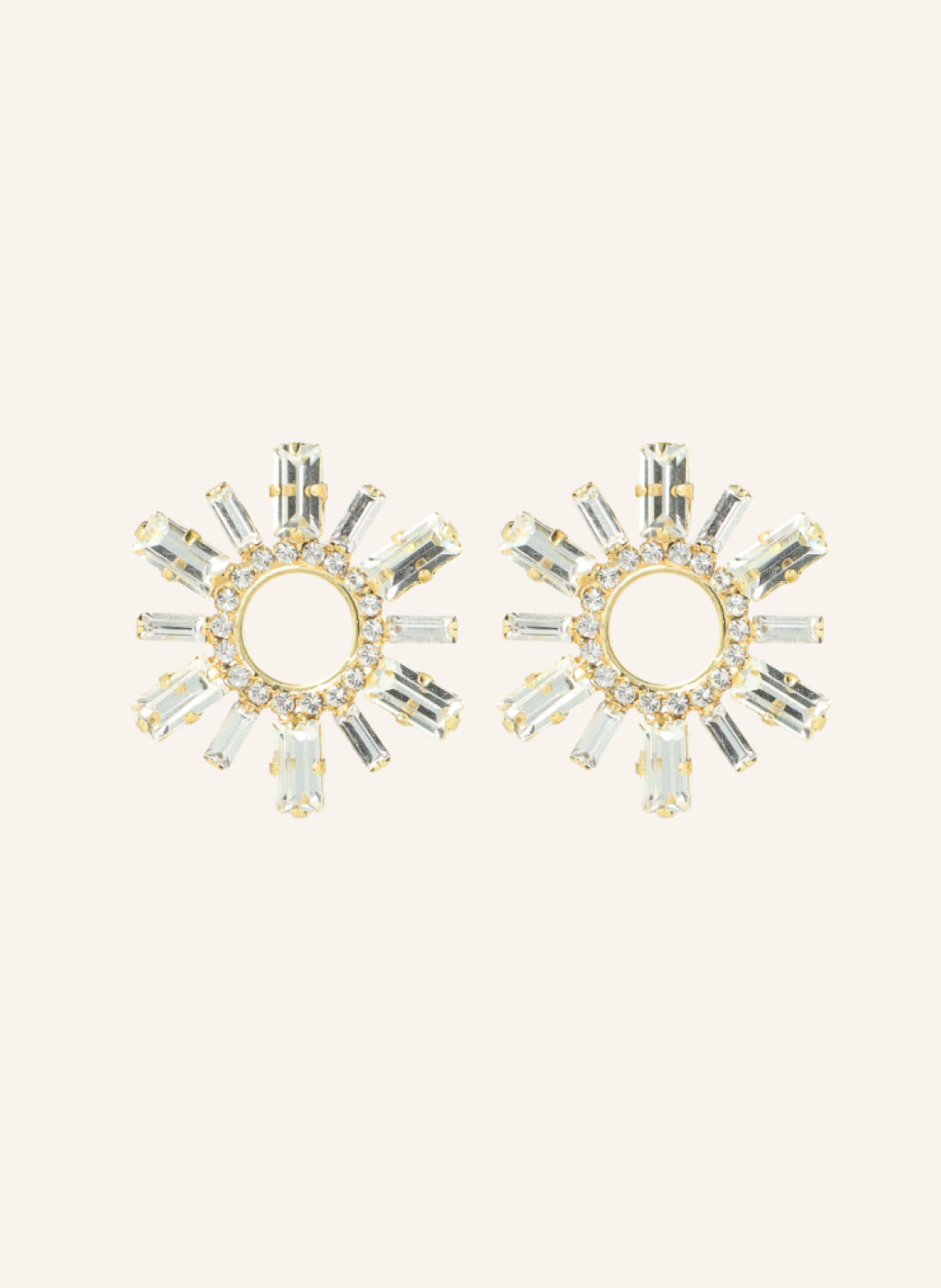 LOTT.gioielli Ohrringe MAURA SMALL BAGUETTE CRYSTAL EARRINGS by GLAMBOU, Farbe: GOLD (Bild 1)