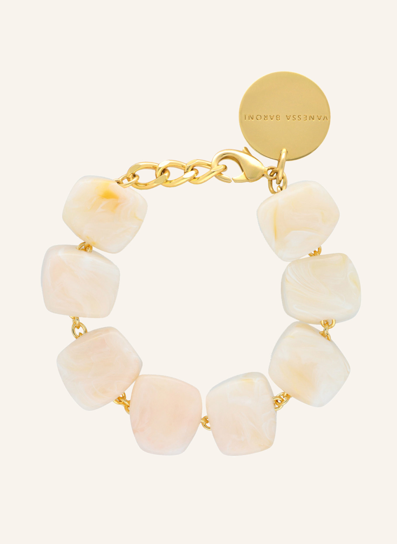 VANESSA BARONI Armband ORGANIC SHAPED BRACELET PEARL MARBLE by GLAMBOU, Farbe: WEISS (Bild 1)