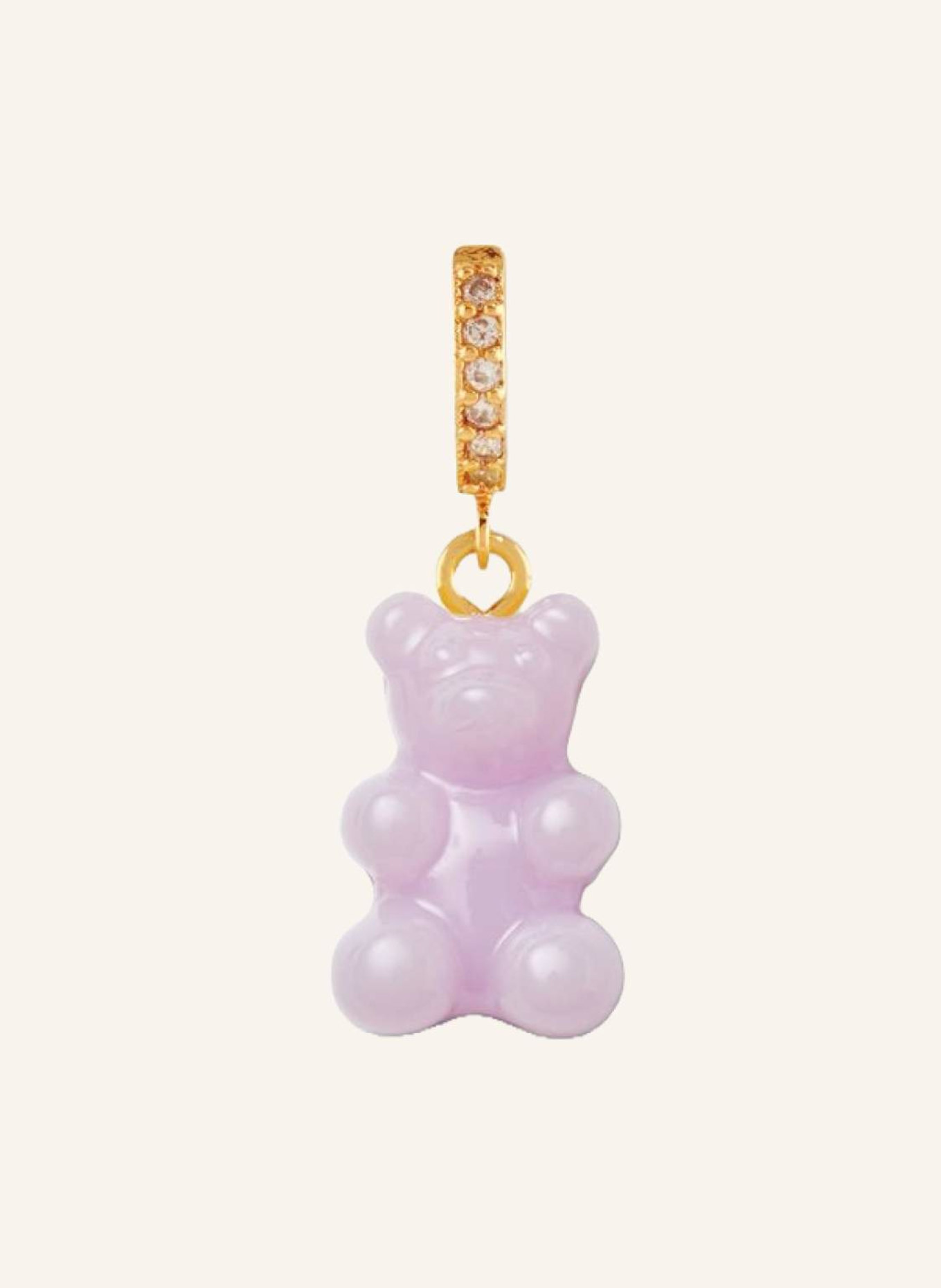 CRYSTAL HAZE Single-Ohrring LAVENDER NOSTALGIA BEAR HOOP by GLAMBOU, Farbe: LILA (Bild 1)