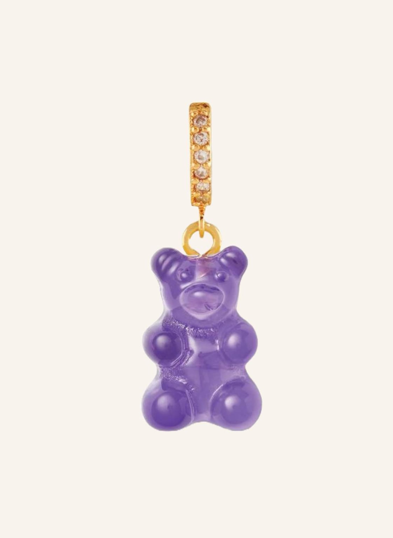 CRYSTAL HAZE Single-Ohrring PLUM NOSTALGIA BEAR HOOP by GLAMBOU, Farbe: LILA (Bild 1)