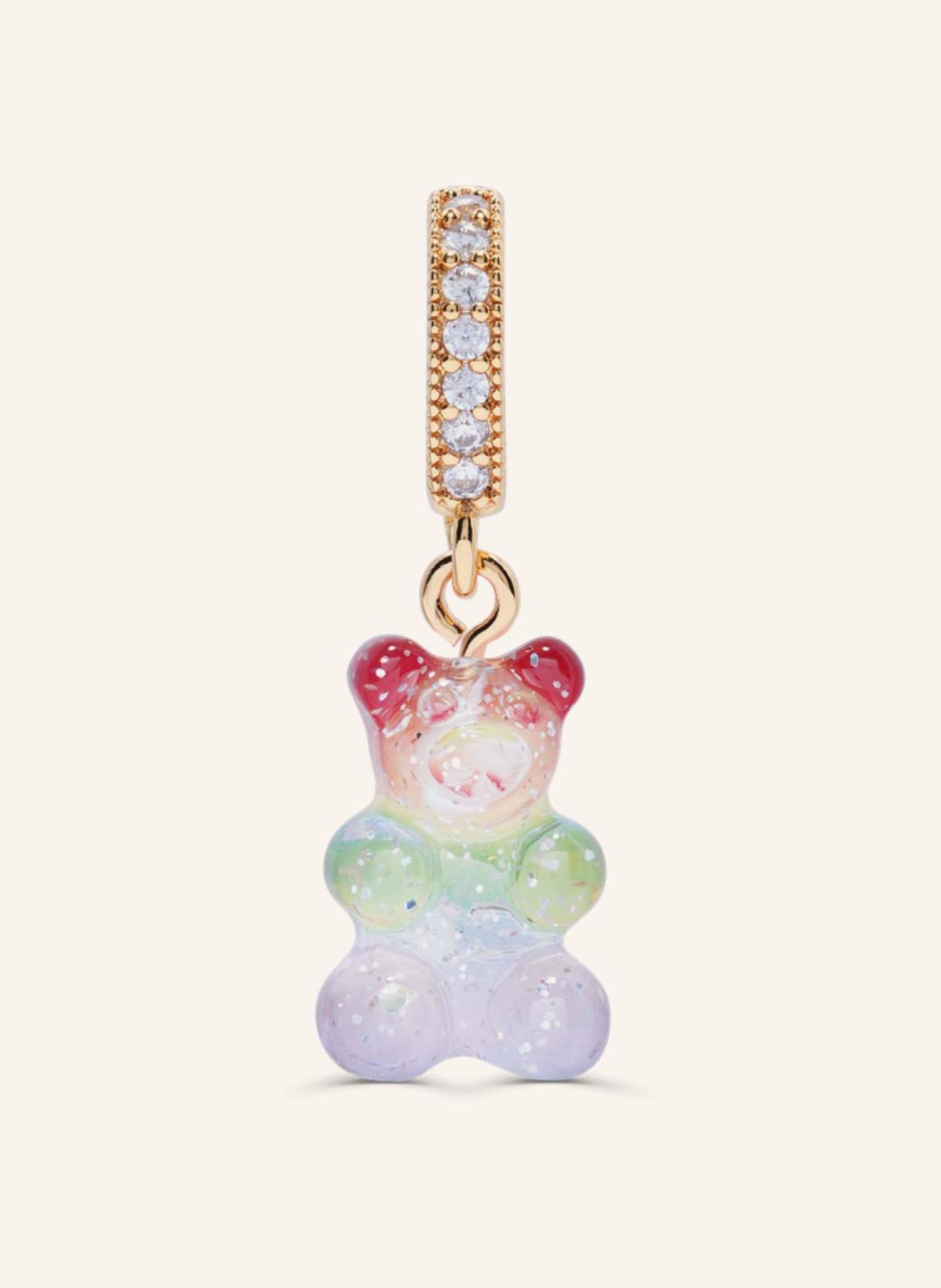 CRYSTAL HAZE Anhänger RAINBOW NOSTALGIA BEAR by GLAMBOU, Farbe: GOLD (Bild 1)