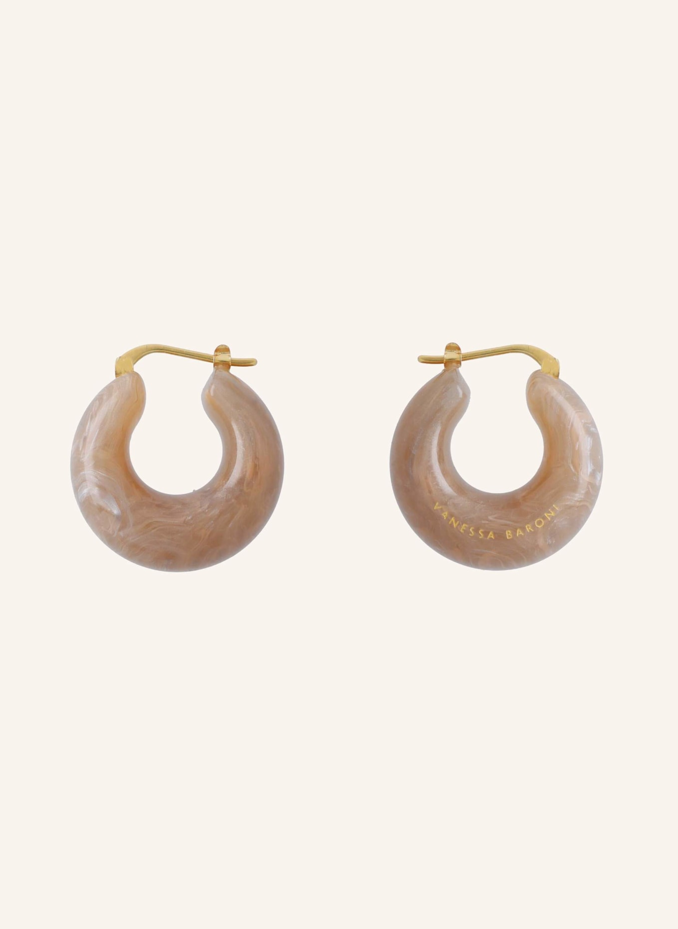 VANESSA BARONI Ohrhänger CIRCLET EARRING BIANCONE MARBLE by GLAMBOU, Farbe: GOLD (Bild 1)