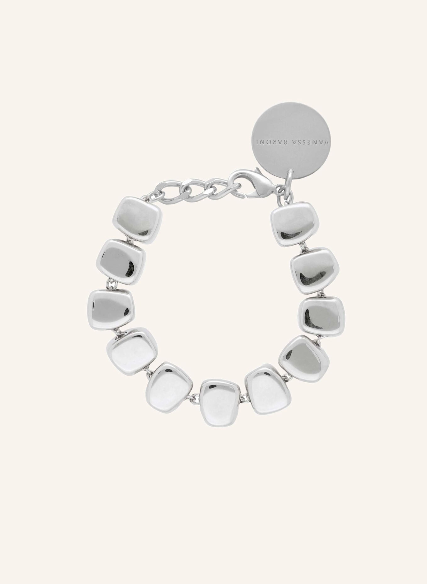 VANESSA BARONI Armband MINI ORGANIC SHAPED BRACELET SNOW GREEN MARBLE by GLAMBOU: SILBER