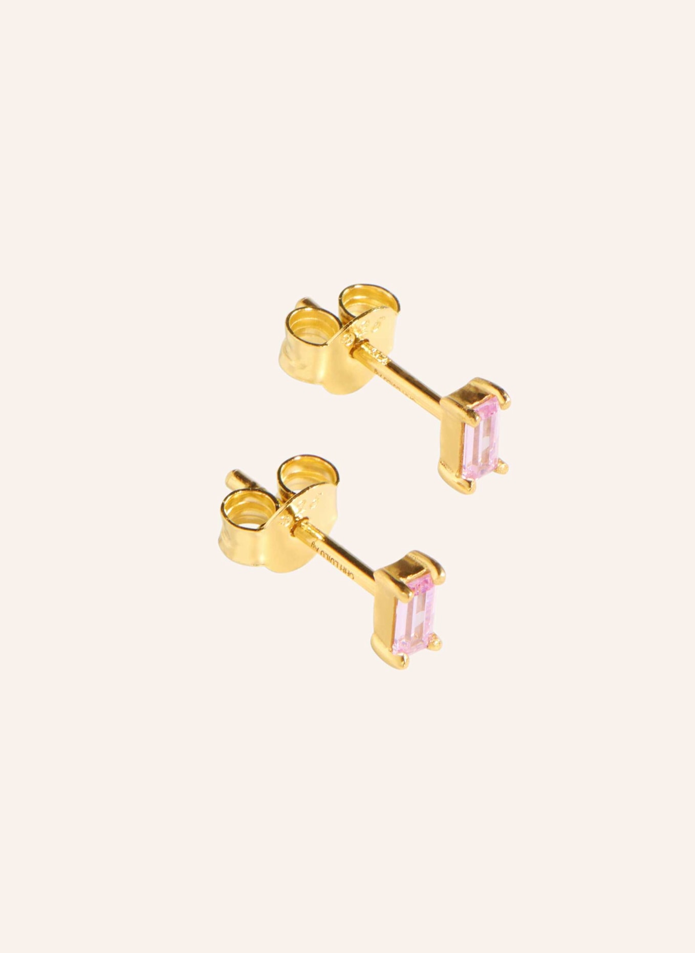 OHH LUILU Ohrstecker SINGLE BAGUETTE STUD ROSE by GLAMBOU, Farbe: GOLD (Bild 1)