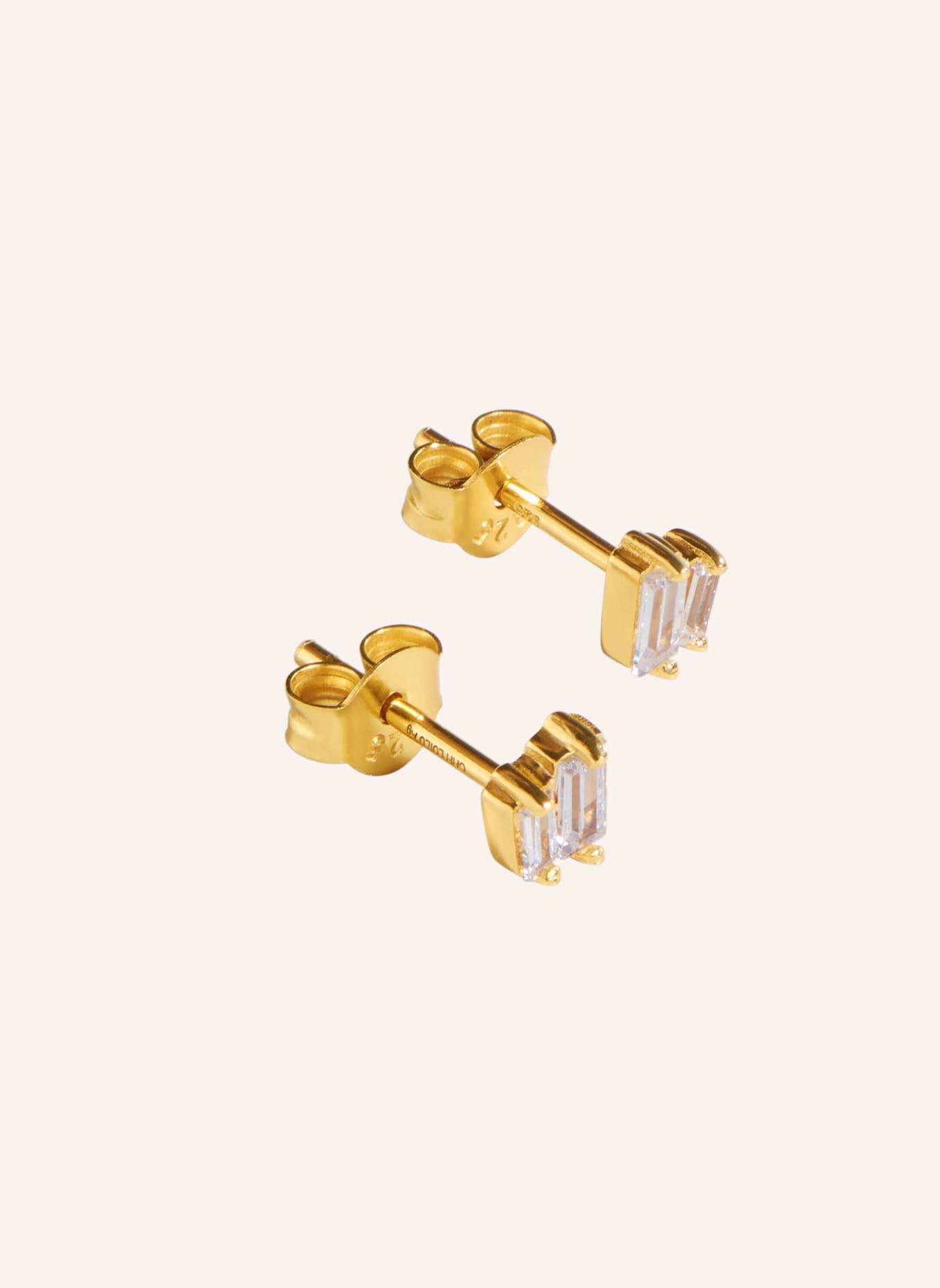 OHH LUILU Ohrstecker DOUBLE BAGUETTE STUD by GLAMBOU, Farbe: GOLD (Bild 1)