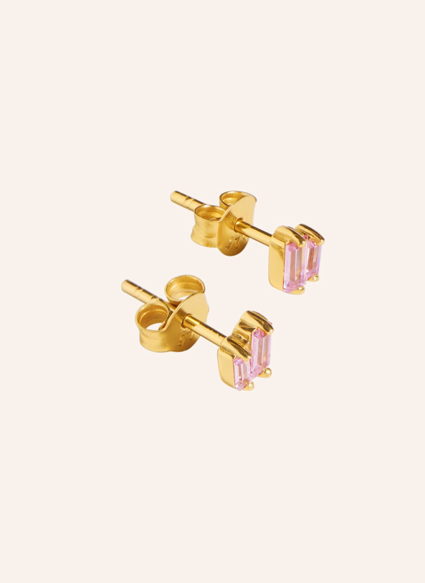 OHH LUILU Ohrstecker DOUBLE BAGUETTE STUD ROSE by GLAMBOU, Farbe: GOLD (Bild 1)