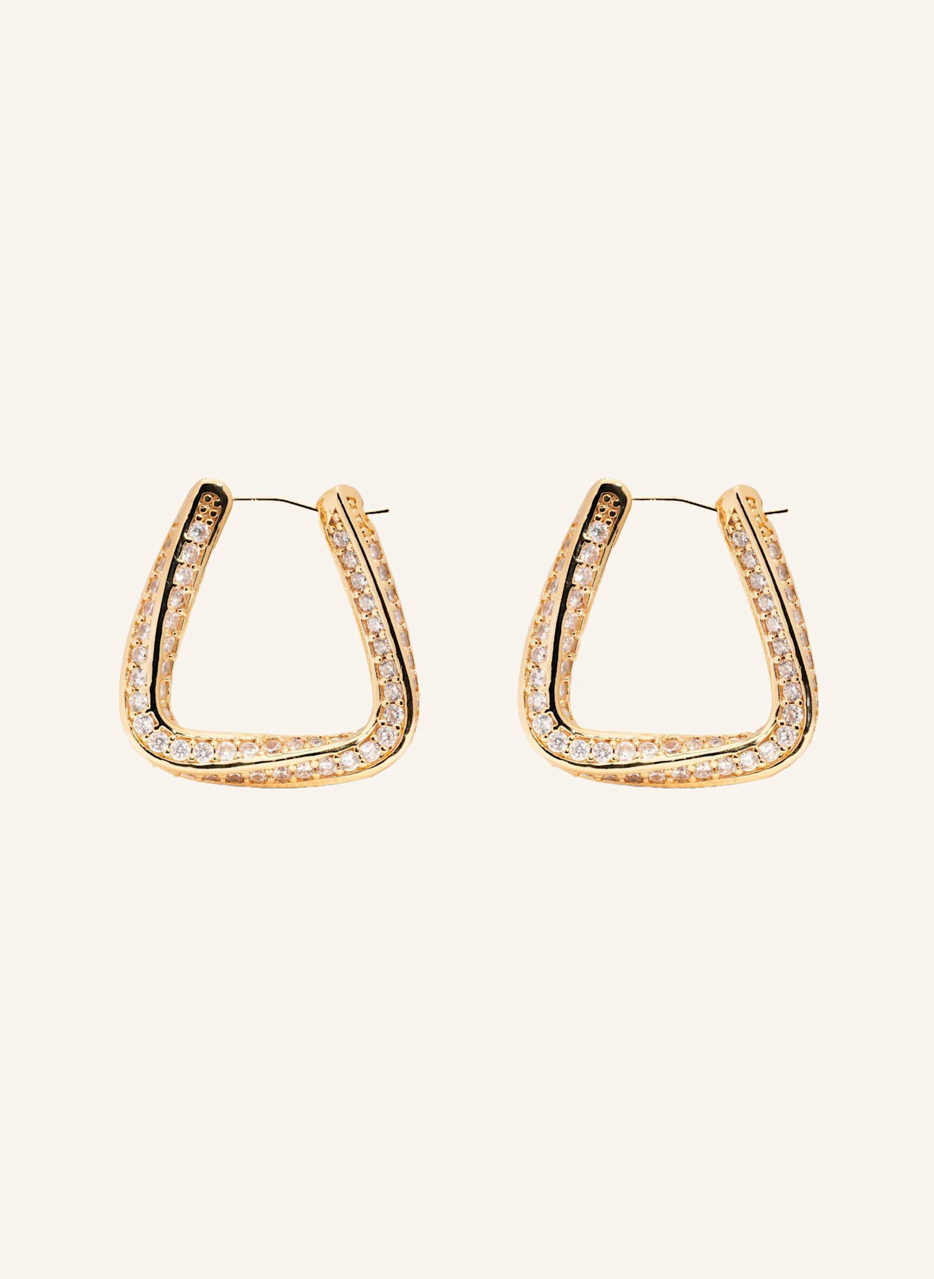 CRYSTAL HAZE Ohrhänger TRINITY HOOPS PAVE by GLAMBOU: GOLD