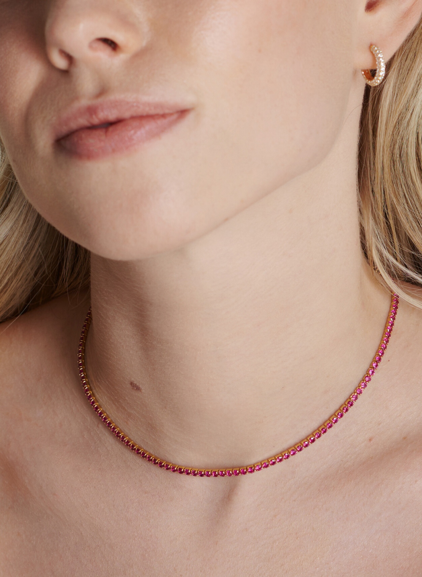 OHH LUILU Kette TENNIS CHOKER PINK by GLAMBOU (Bild 2)