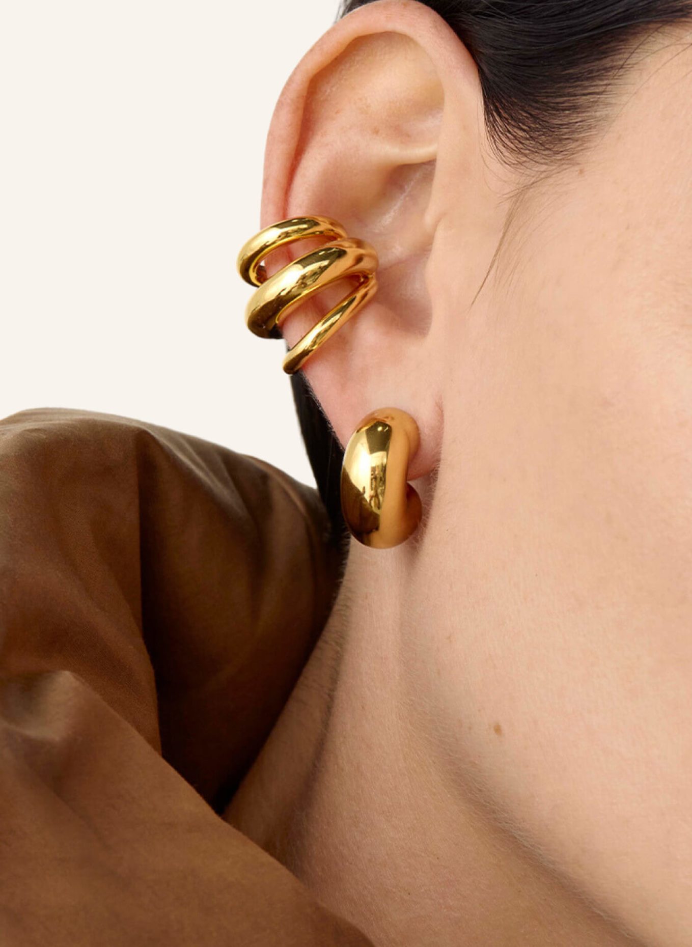 Jenny Bird Single Earcuff TOME TRIPLE EARCUFF by GLAMBOU, Farbe: GOLD (Bild 2)