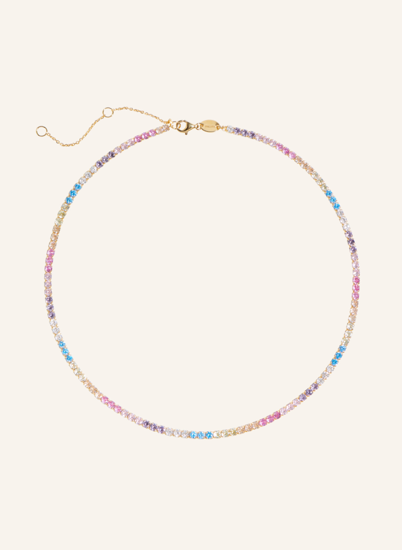 OHH LUILU Kette TENNIS CHOKER PASTEL RAINBOW by GLAMBOU (Bild 1)