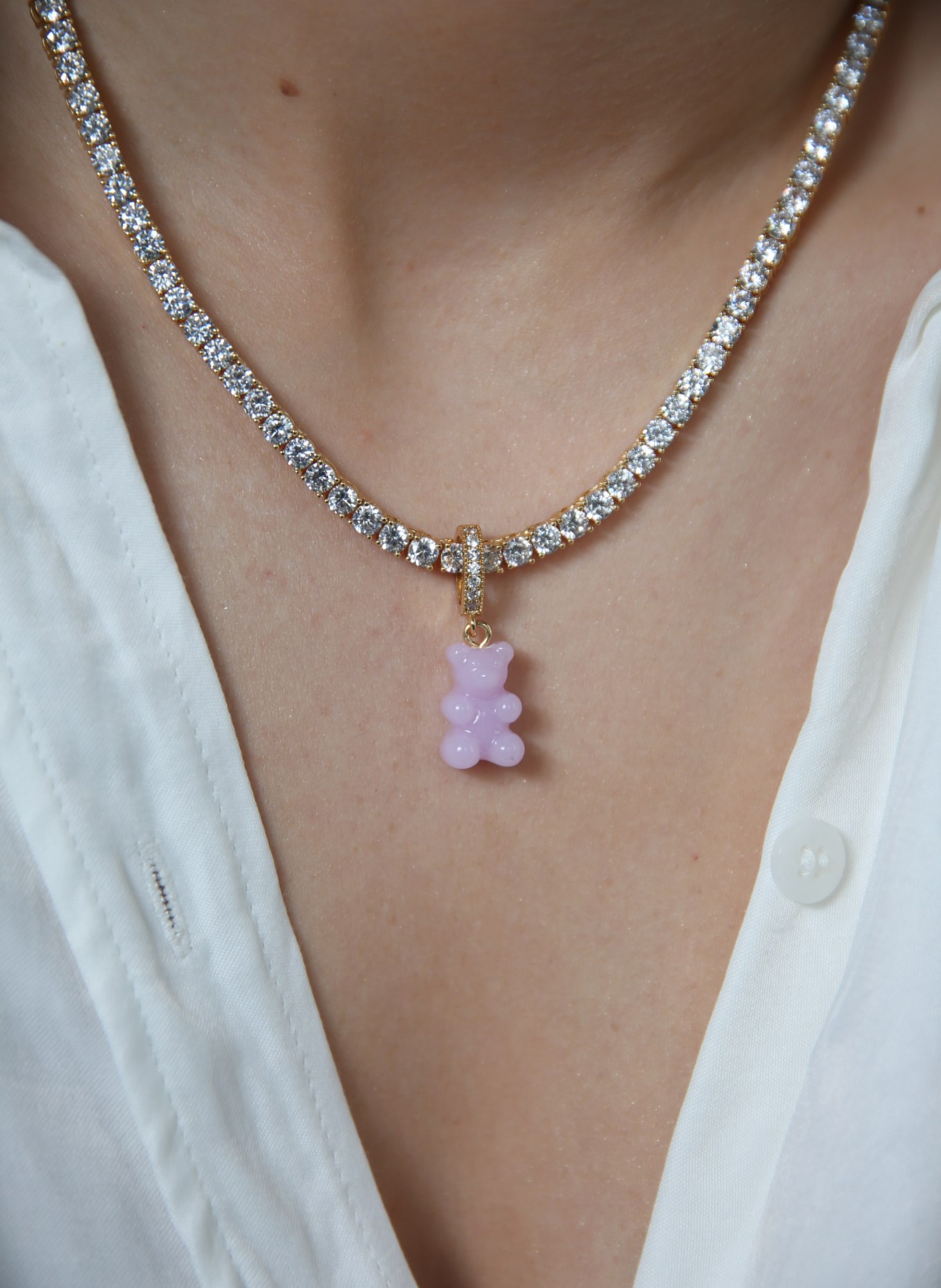 CRYSTAL HAZE Pendant LAVENDER NOSTALGIA BEAR by GLAMBOU (Bild 2)