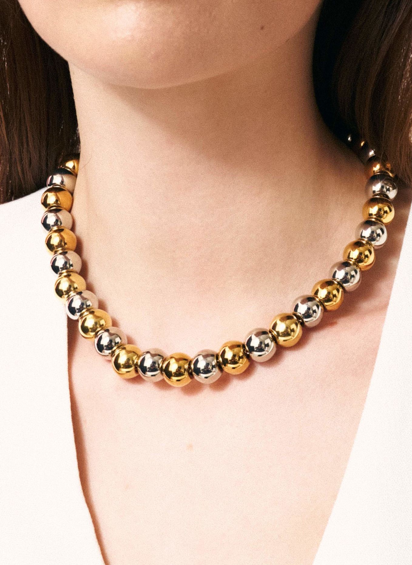 VANESSA BARONI Halskette MINI BEADS NECKLACE BICOLOR by GLAMBOU: GOLD