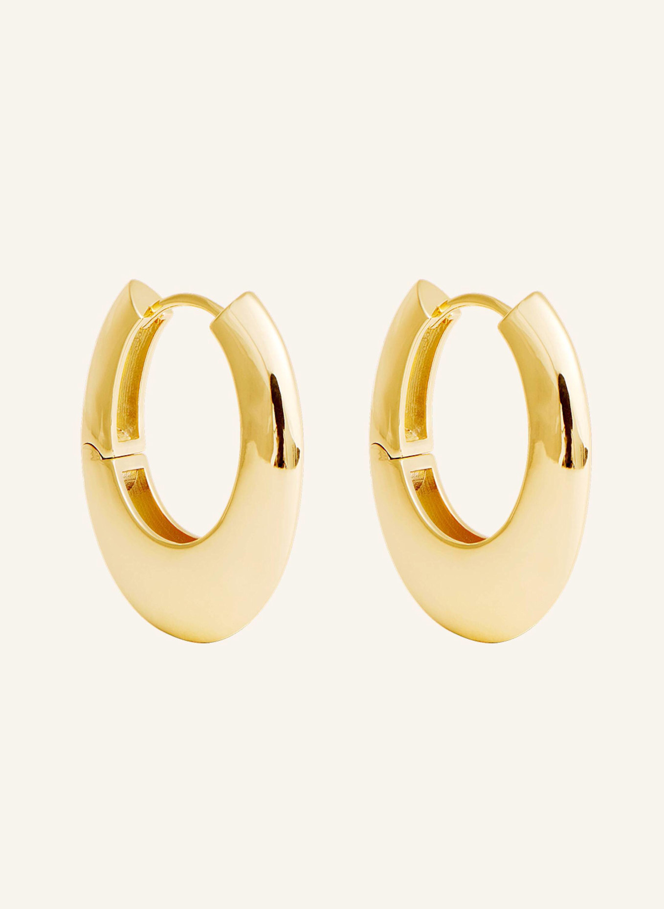 Pompidou Creolen MAXI PEBBLES HOOPS by GLAMBOU: GOLD