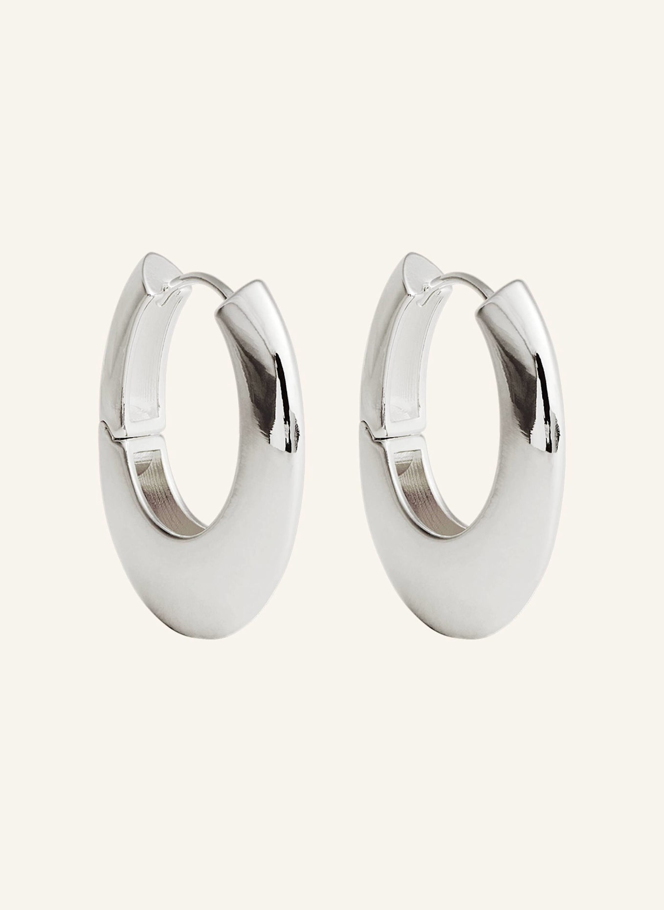 Pompidou Creolen MAXI PEBBLES HOOPS by GLAMBOU: SILBER