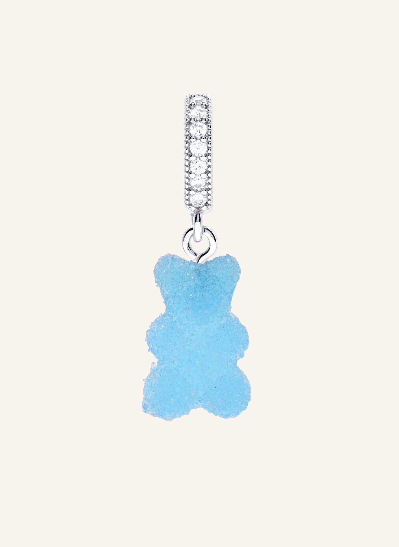 CRYSTAL HAZE Anhänger FIZZY NOSTALGIA BEAR BLUEBERRY PAVE by GLAMBOU: SILBER