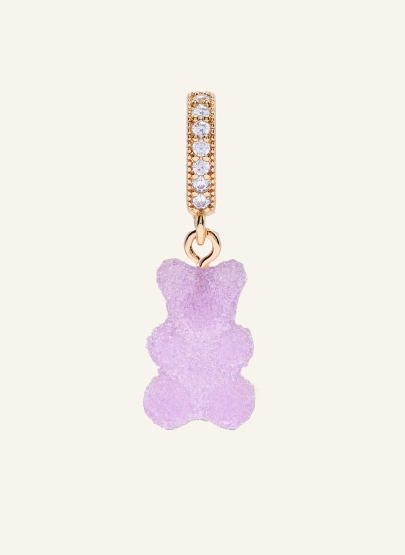 CRYSTAL HAZE Anhänger FIZZY NOSTALGIA BEAR GRAPE PAVE by GLAMBOU: GOLD