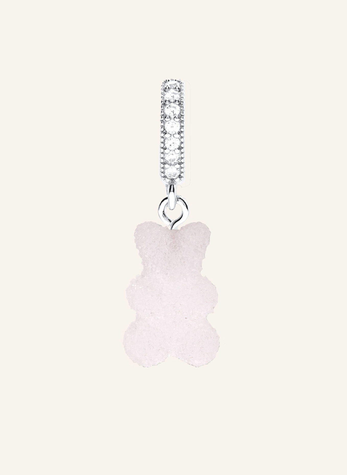 CRYSTAL HAZE Anhänger FIZZY NOSTALGIA BEAR STRAWBERRY PAVE by GLAMBOU: SILBER