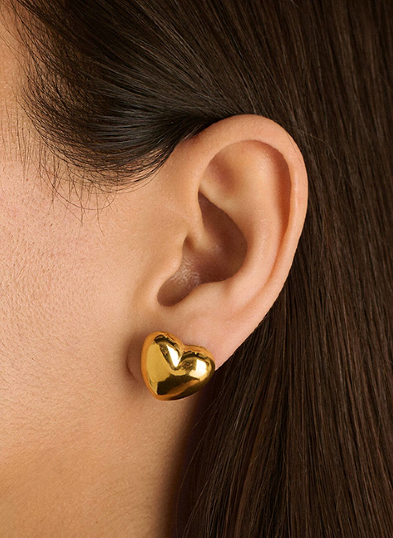 Pompidou Ohrstecker PUFFY HEART MEDI by GLAMBOU: GOLD